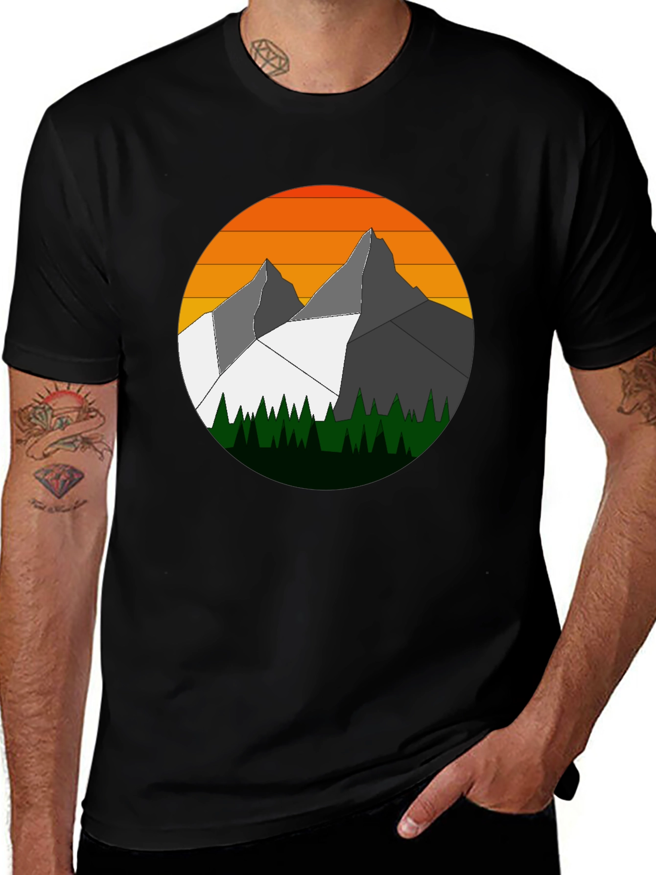 Variant 13 of Mountain Sunset Graphic Tee - Nature Inspired Style