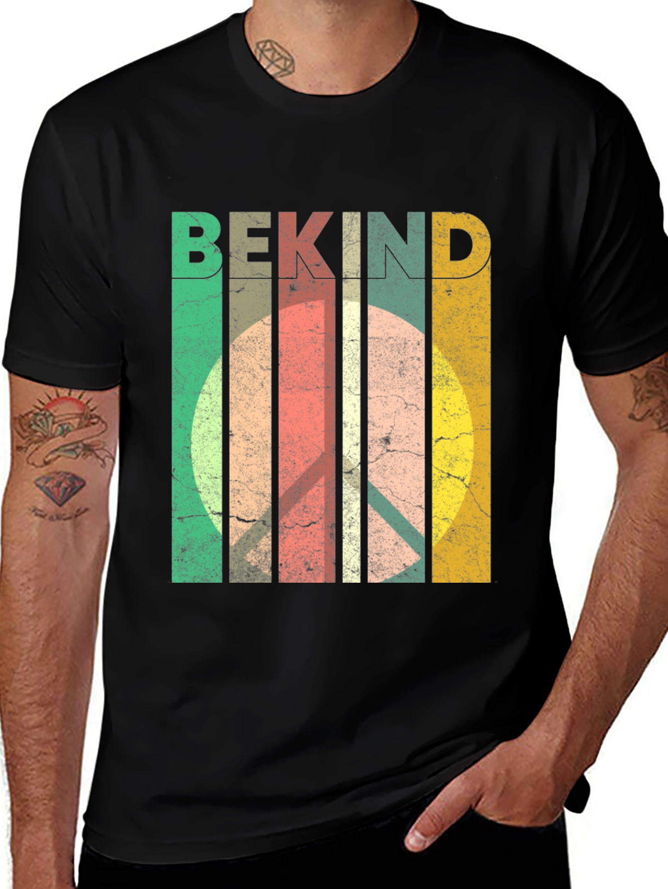Variant 18 of Be Kind Peace Sign T-Shirt - Retro Style