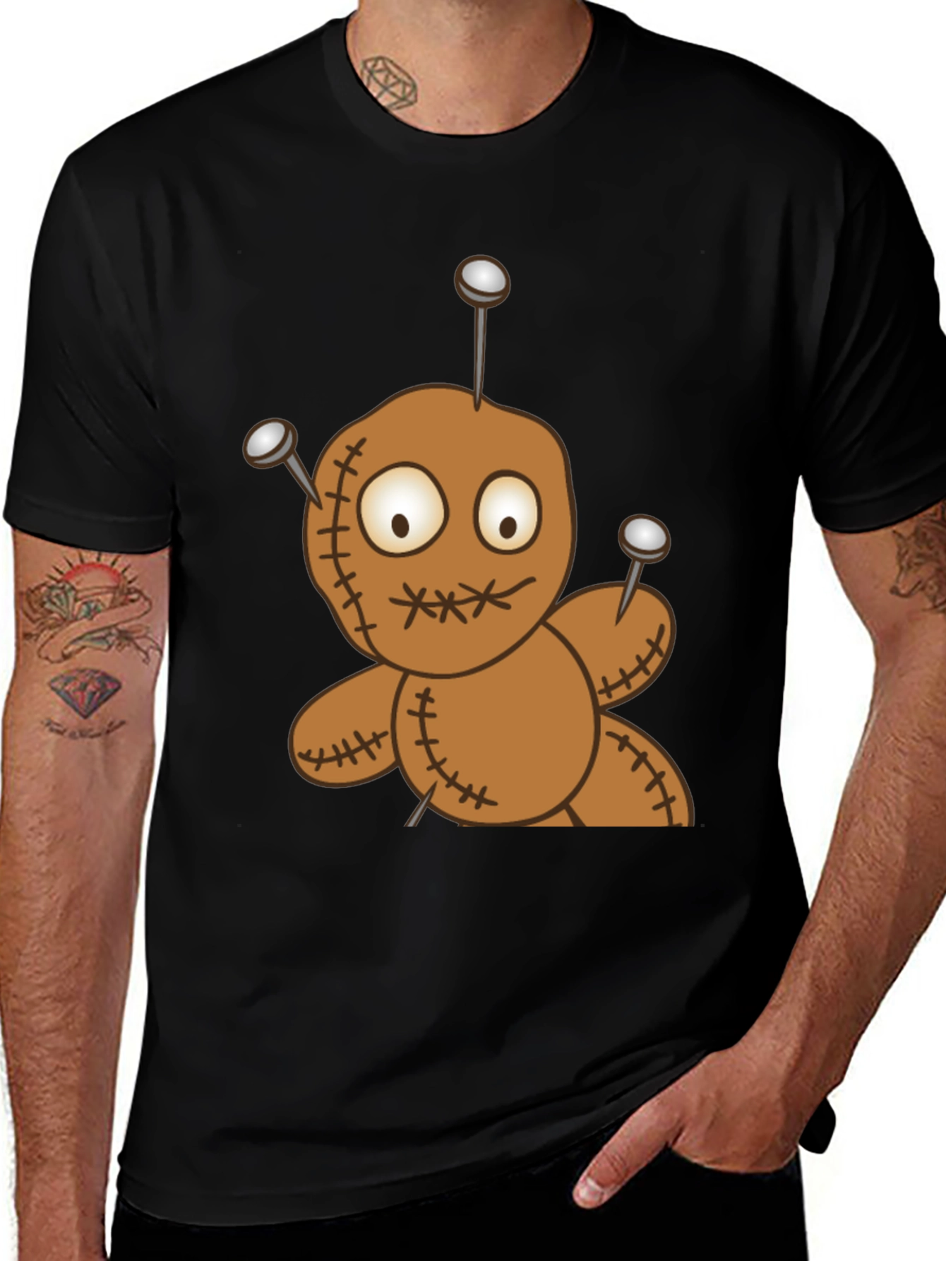 Variant 17 of Voodoo Doll Graphic Tee - Black Cotton T-Shirt