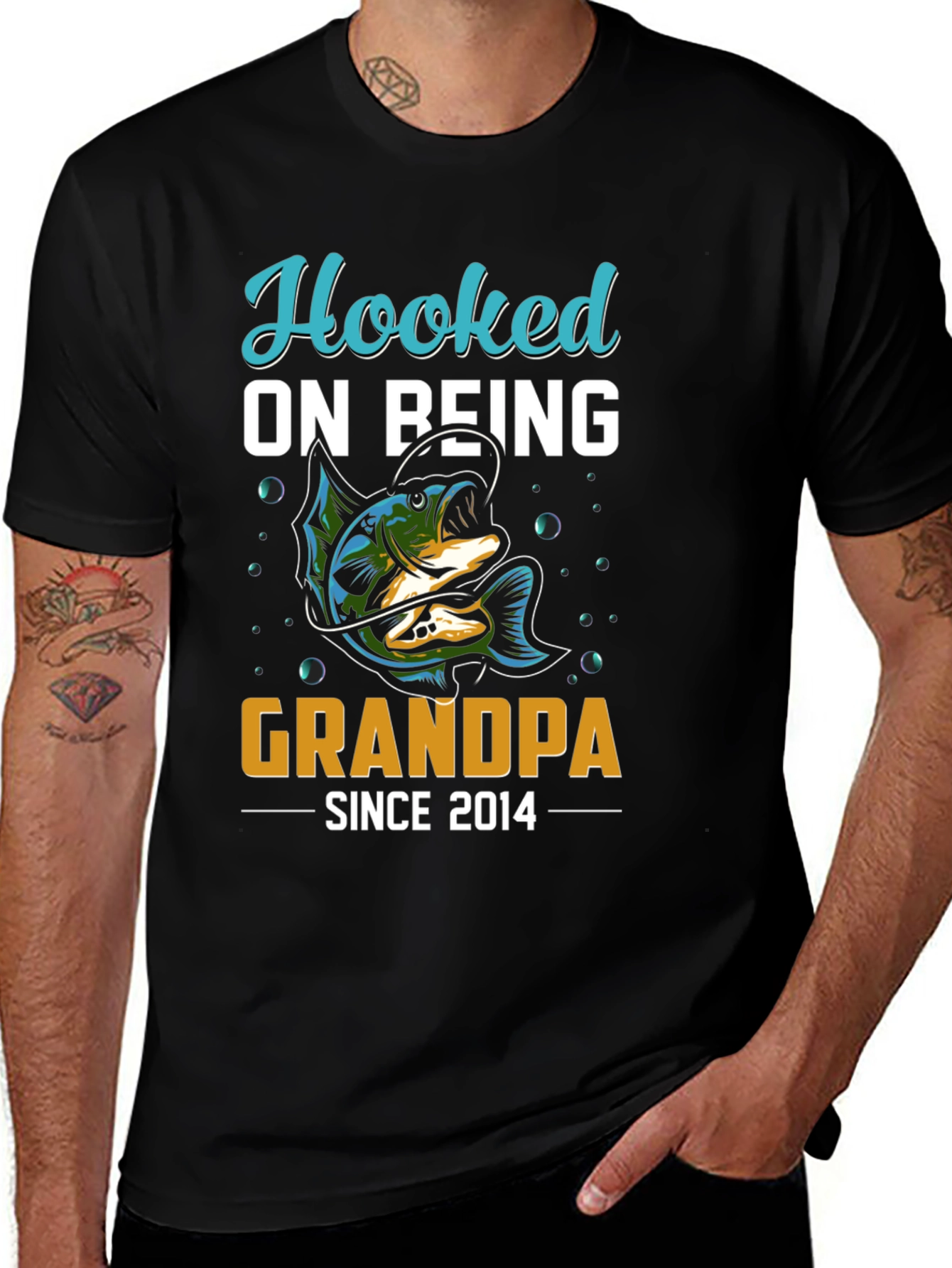 Variant 30 of Hooked On Being Grandpa T-Shirt - Fishing Gift