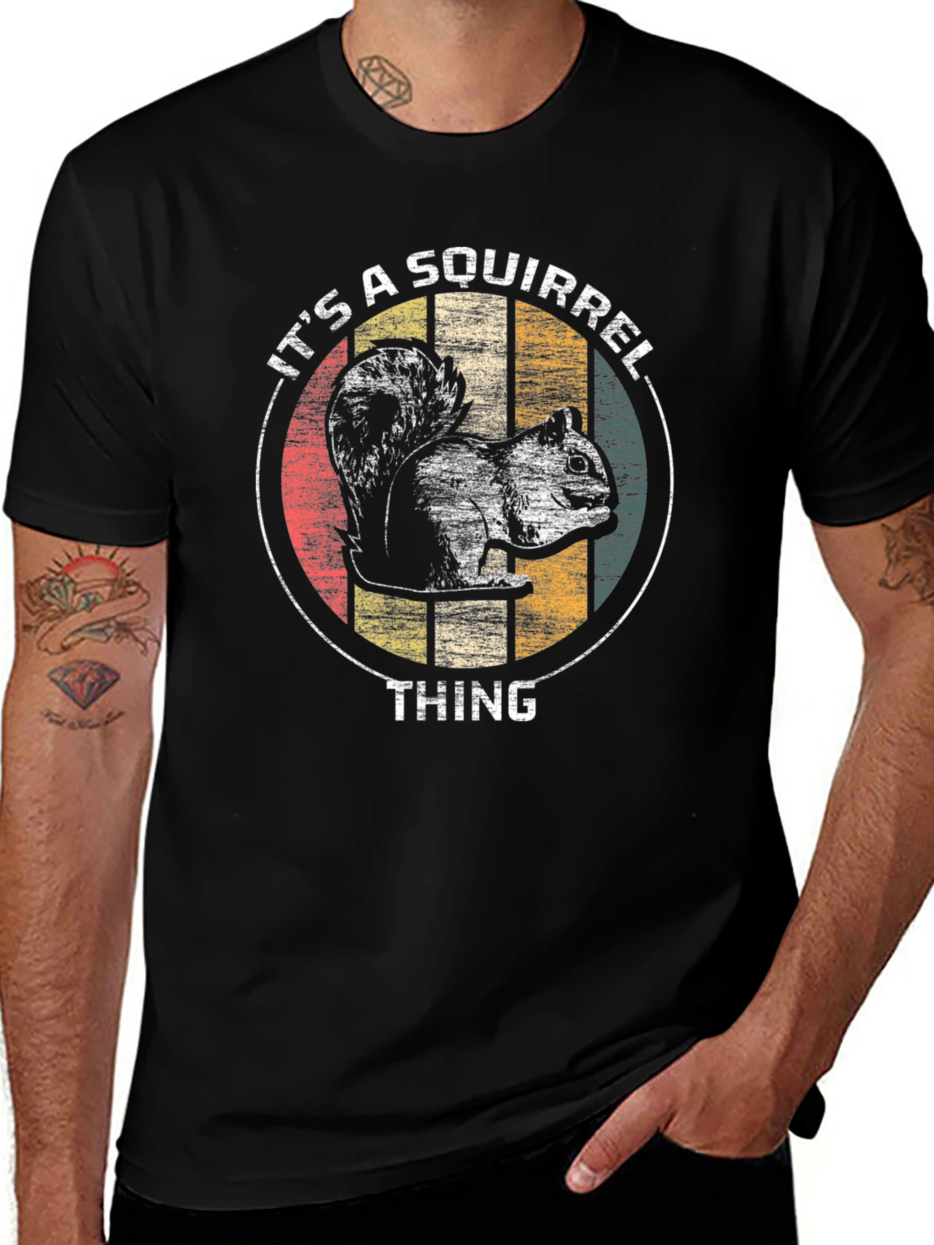 Variant 25 of It's a Squirrel Thing T-Shirt - Men's Black Graphic Tee
