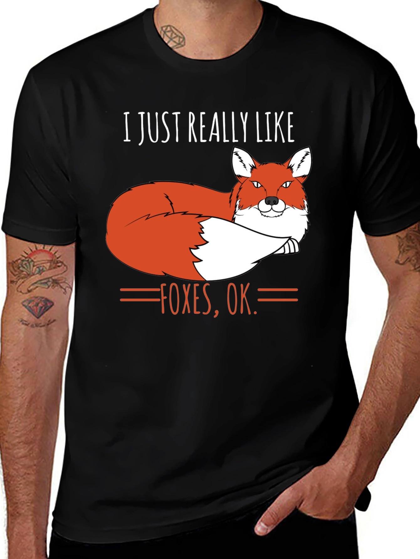 Variant 25 of Funny Fox Graphic T-Shirt - I Just Really Like Foxes, OK.