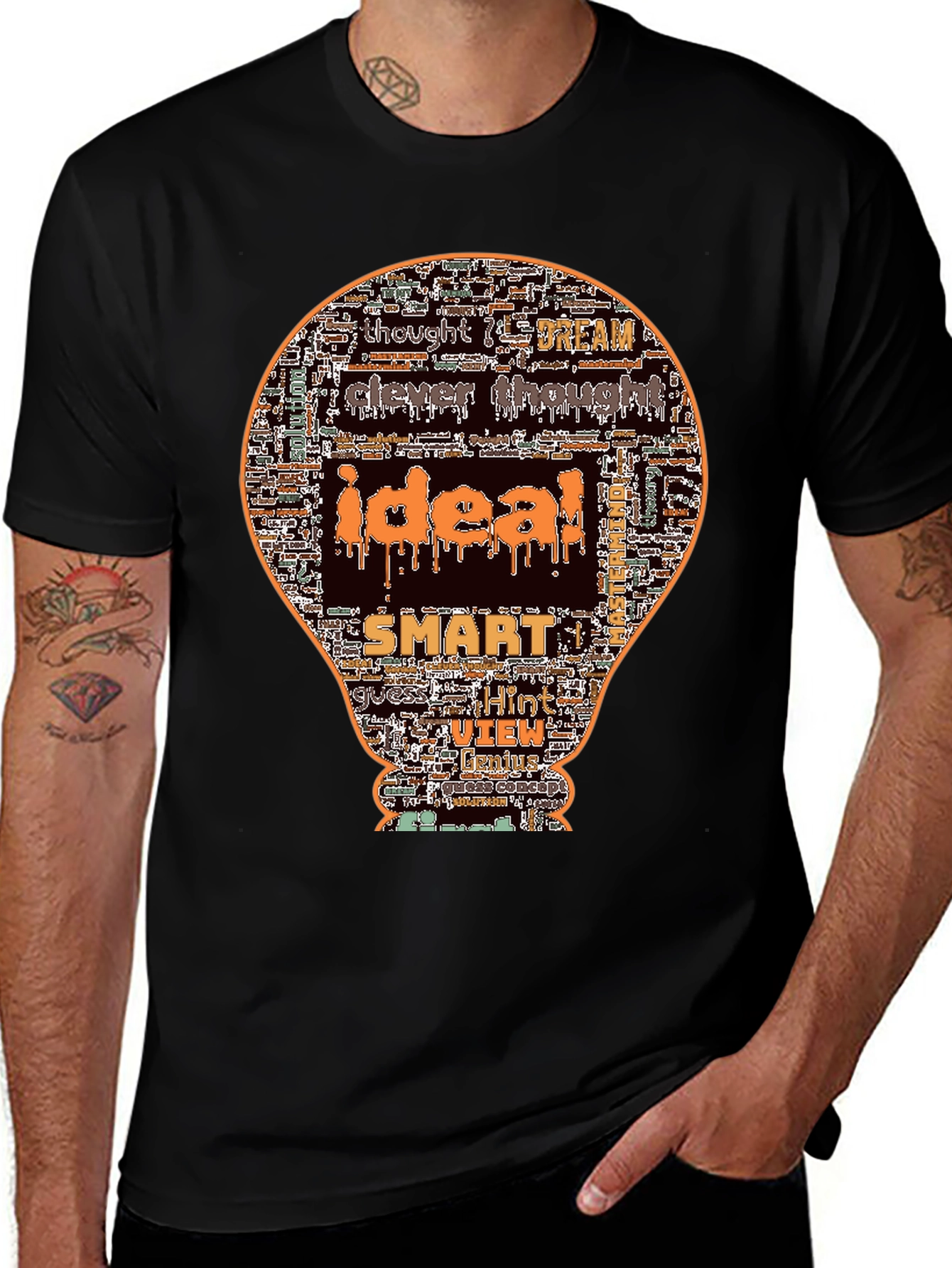 Creative Idea Bulb Graphic T-Shirt - Smart & Clever Design