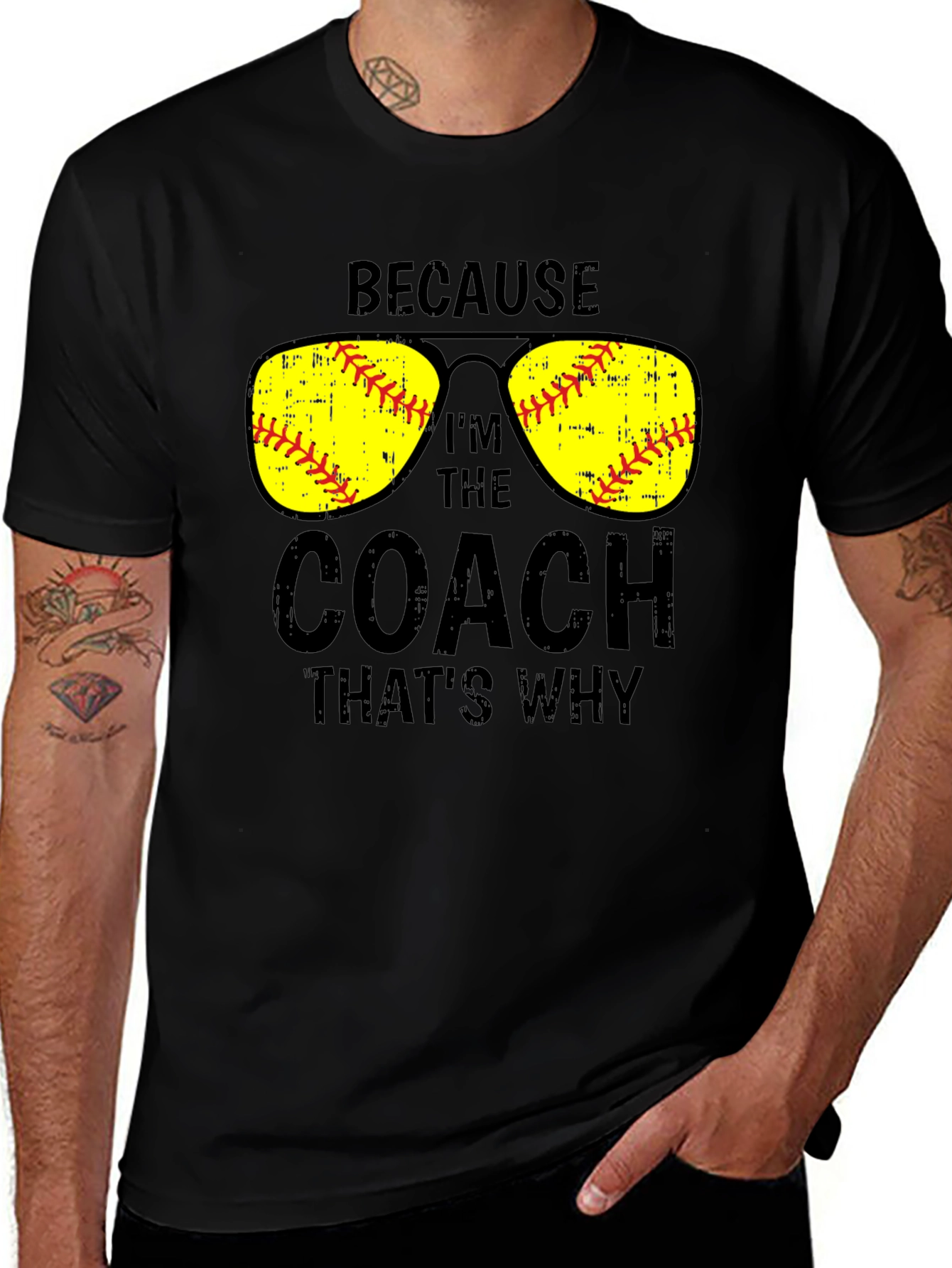 Variant 29 of Because I'm the Coach Softball T-Shirt