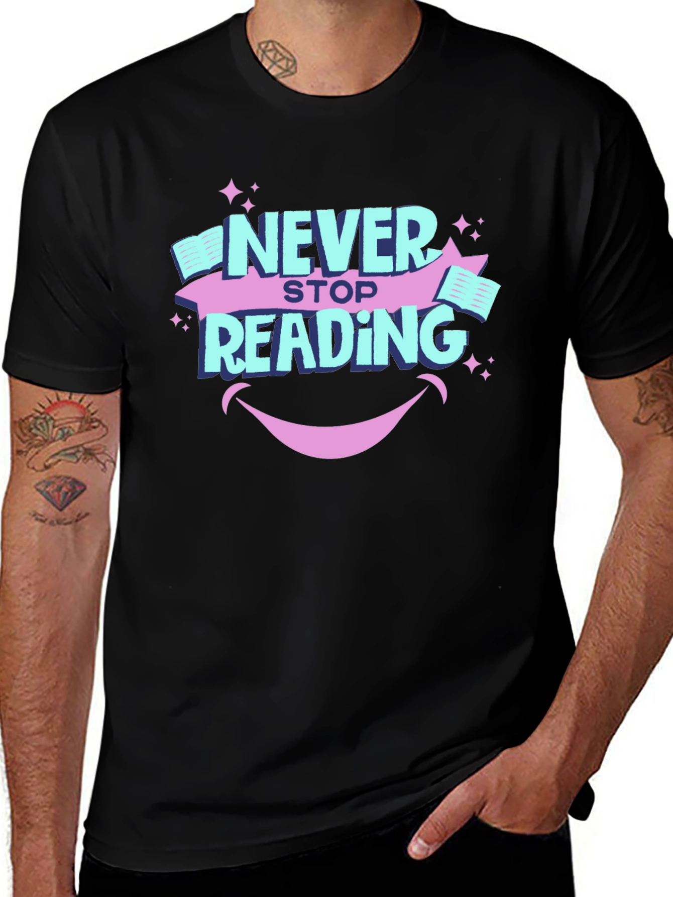 Variant 11 of Never Stop Reading Graphic T-Shirt
