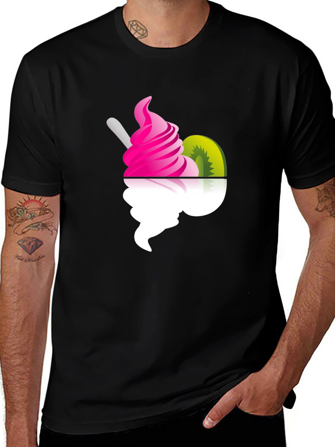 Variant 11 of Fun Frozen Yogurt Graphic Tee - Black