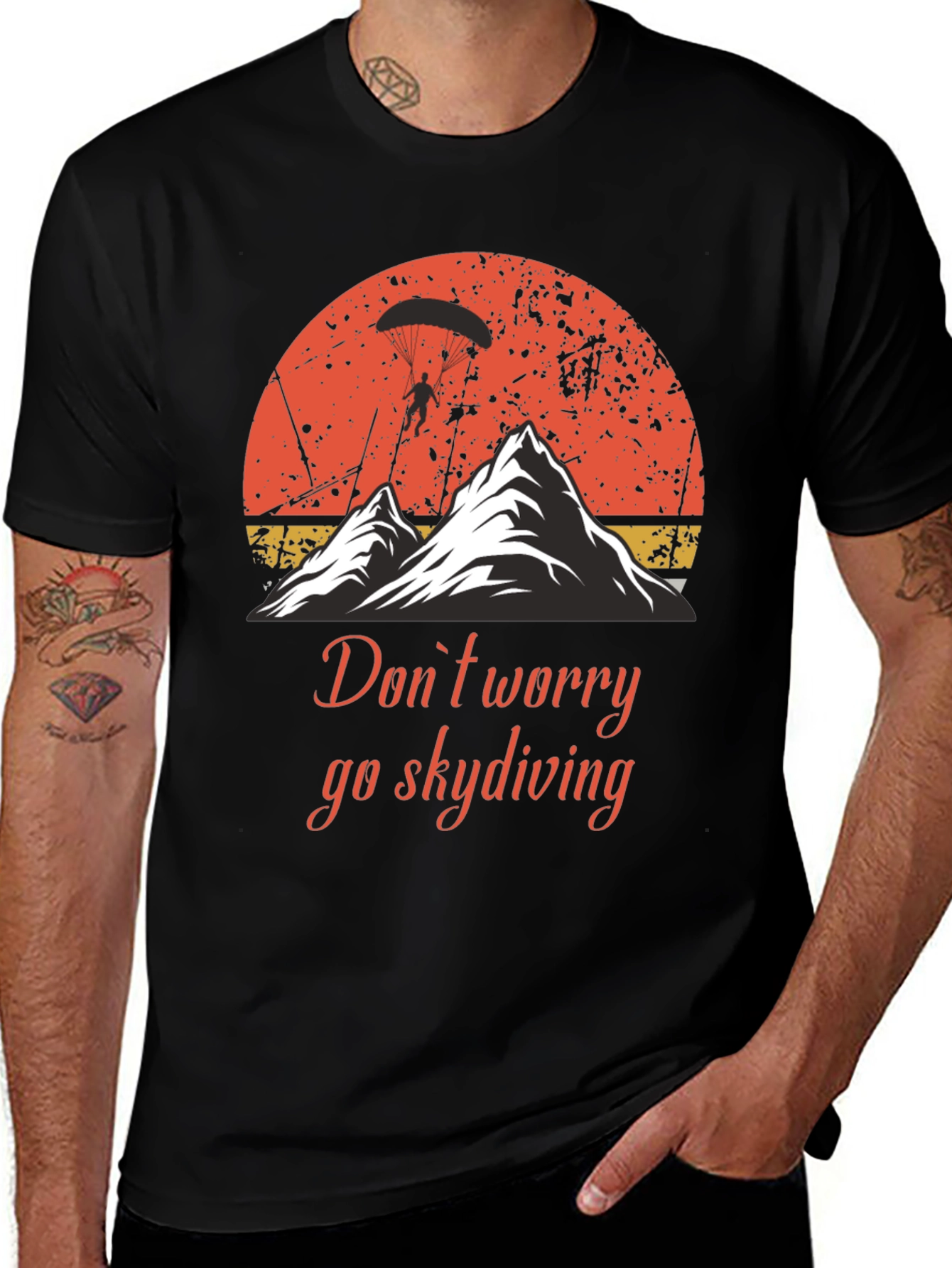 Variant 11 of Skydiving Adventure Graphic Tee - Don't Worry, Go Skydiving