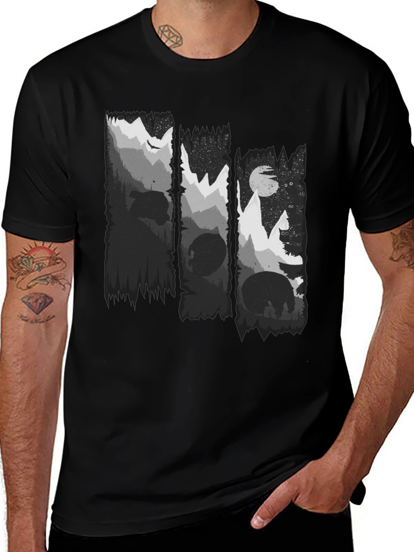 Variant 26 of Nature Scene Black Graphic Tee