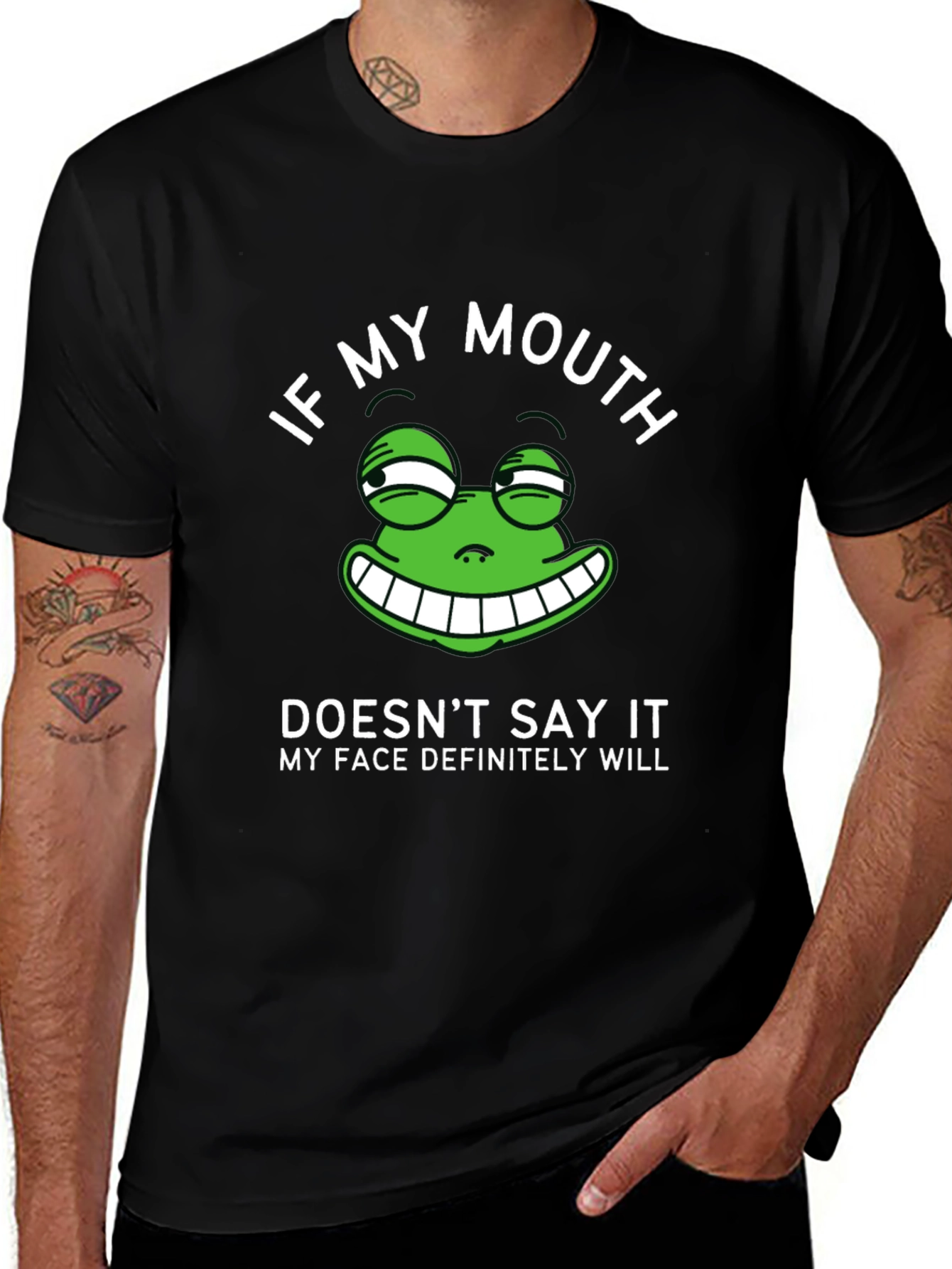 Variant 29 of Funny Graphic T-Shirt: If My Mouth Doesn't Say It, My Face Will