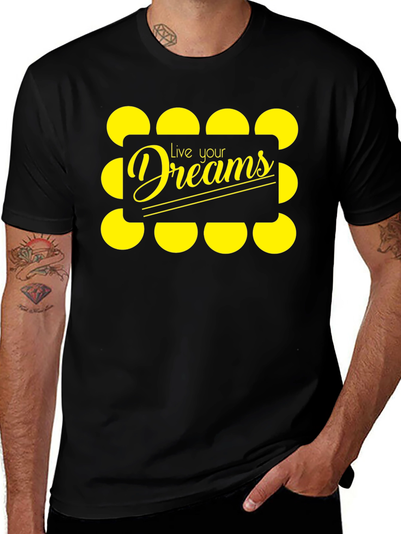 Variant 8 of Live Your Dreams Graphic Tee - Black