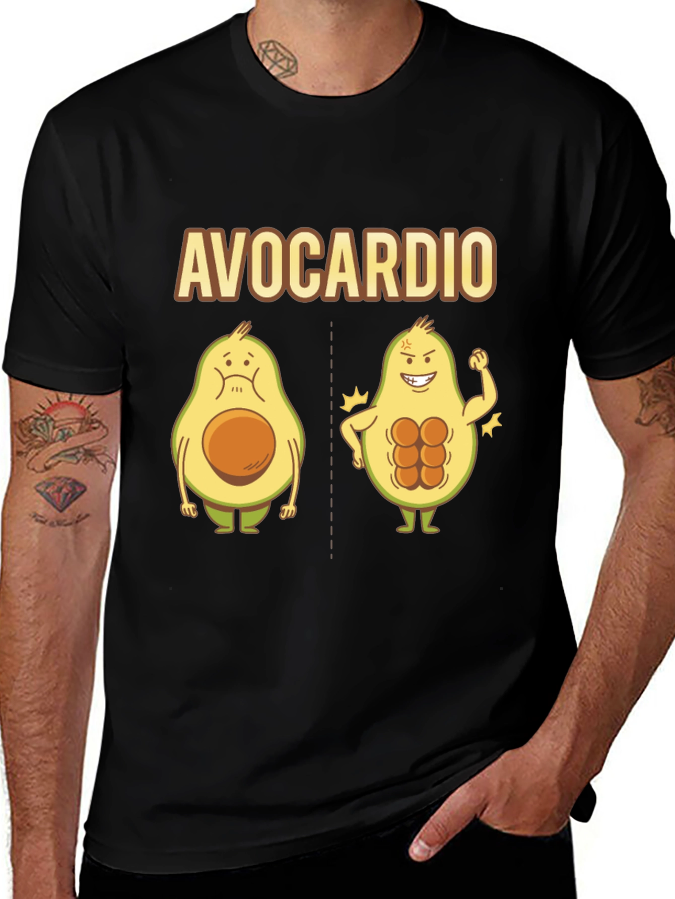Variant 28 of Avocardio Funny Avocado Workout T-Shirt
