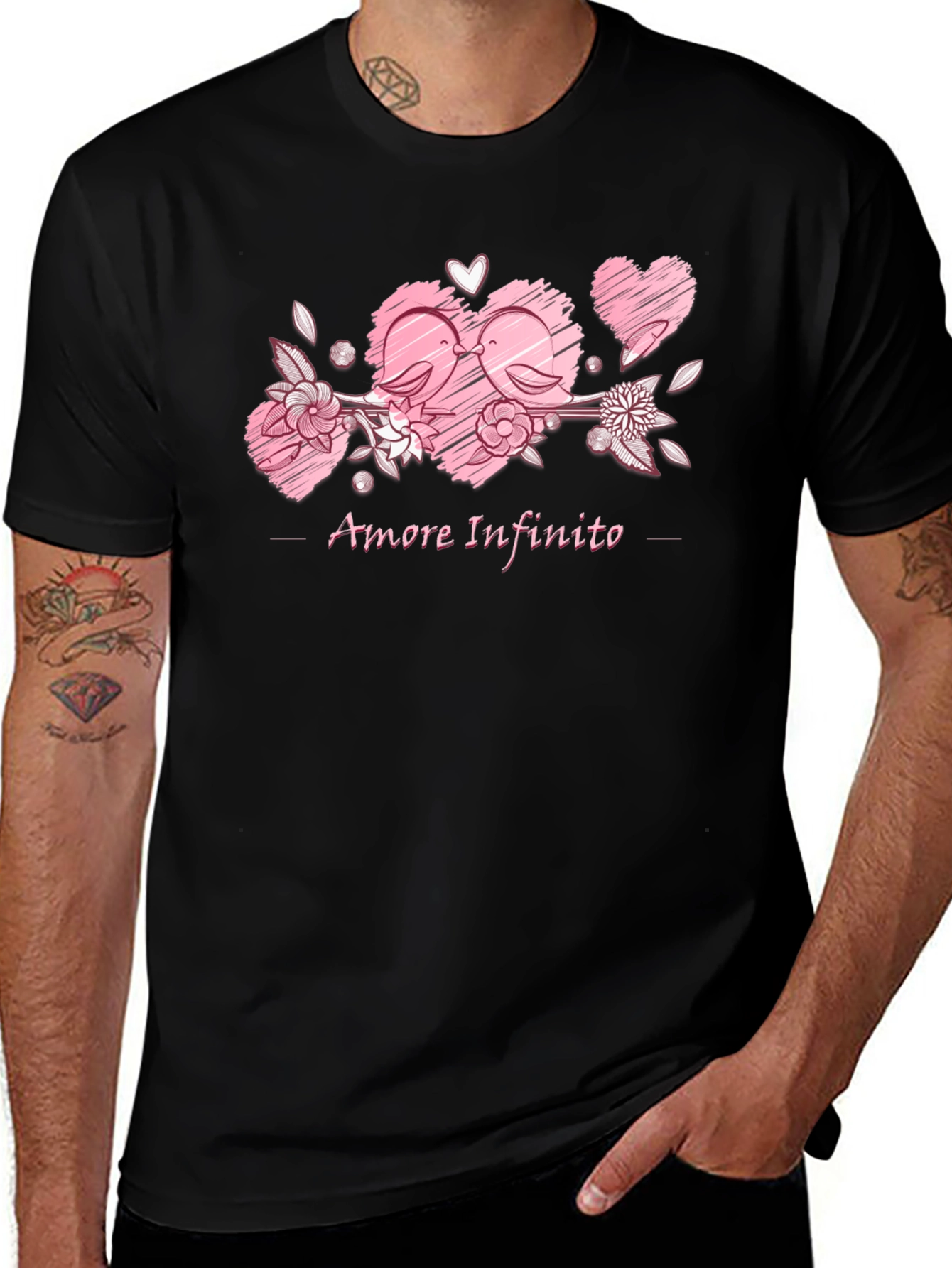 Variant 21 of Amore Infinito T-Shirt - Love Birds Design
