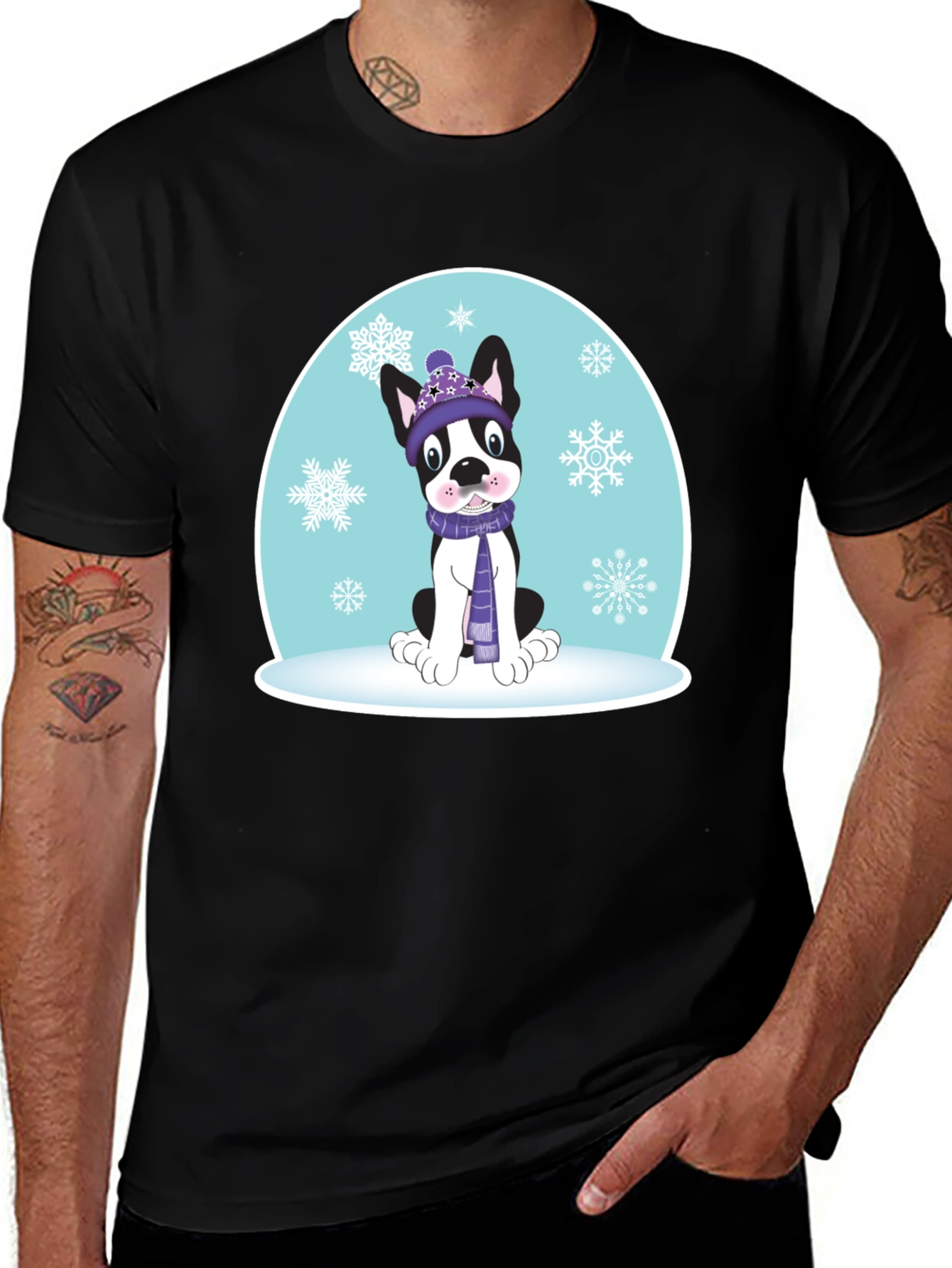 Variant 7 of Winter Pup Graphic T-Shirt - Dog Lover Gift