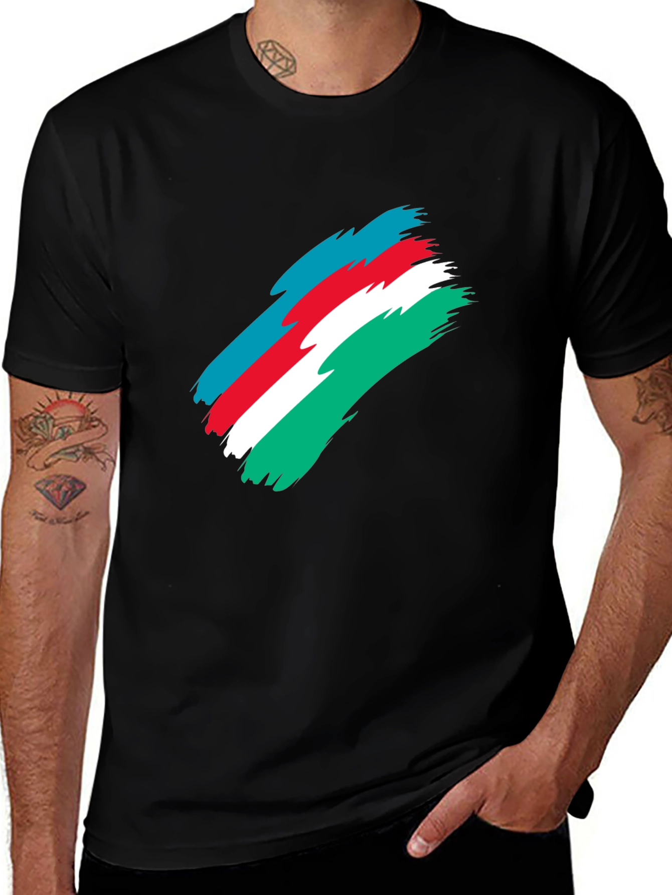 Variant 5 of Azerbaijan Flag Brush Stroke Graphic Tee