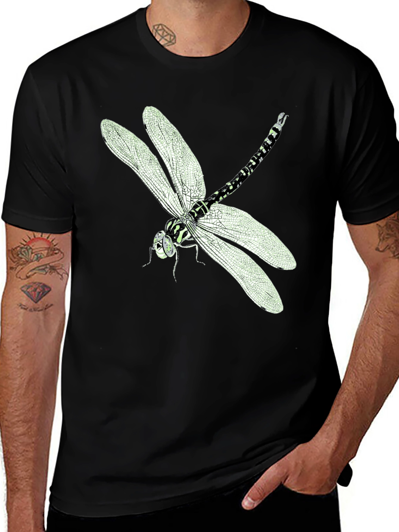 Variant 22 of Dragonfly Graphic Black T-Shirt