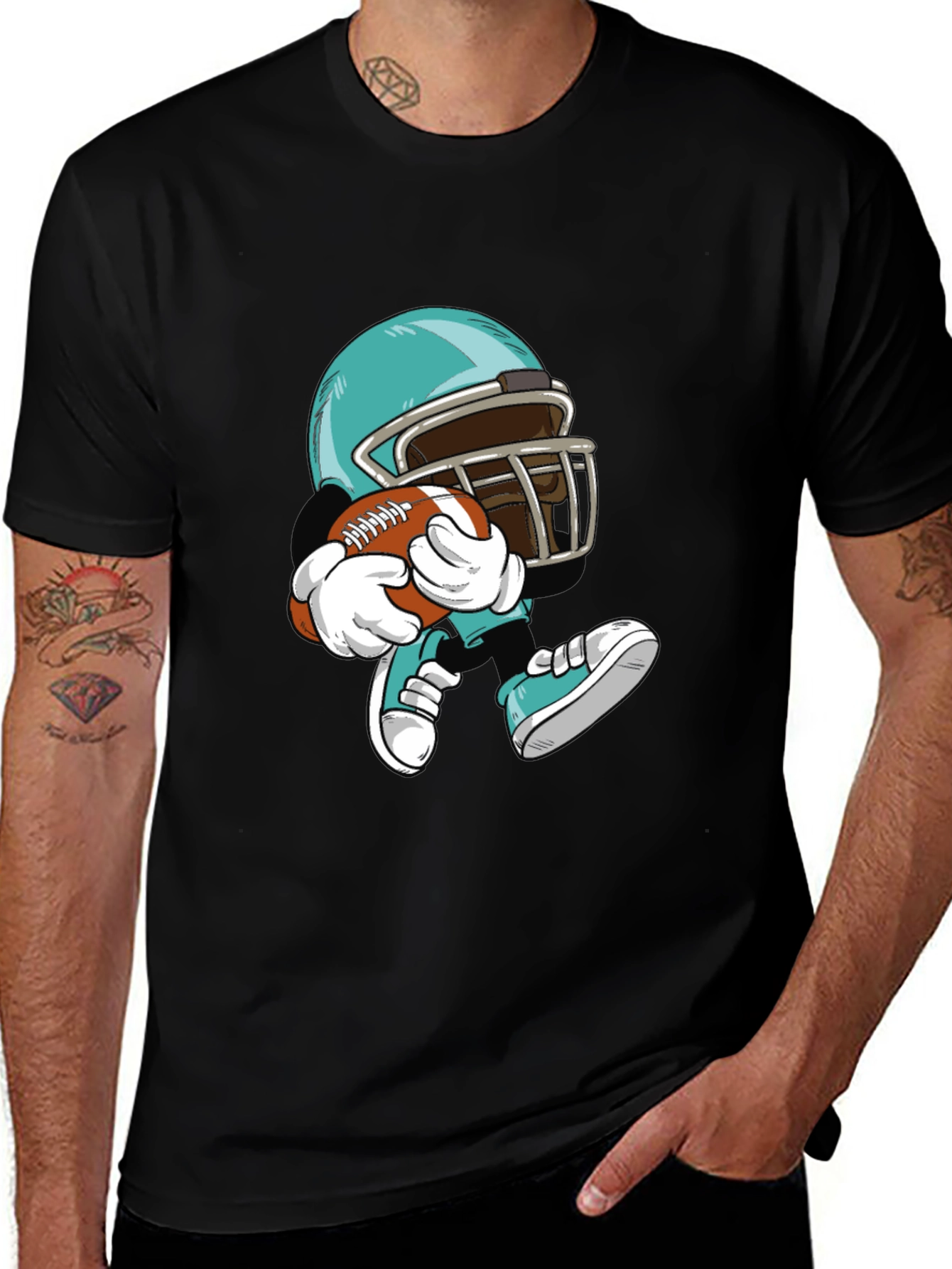 Variant 21 of Cartoon Football Helmet T-Shirt