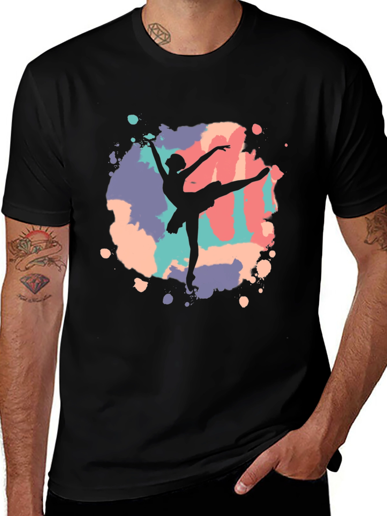Variant 8 of Ballet Dancer Graphic Tee - Black T-Shirt