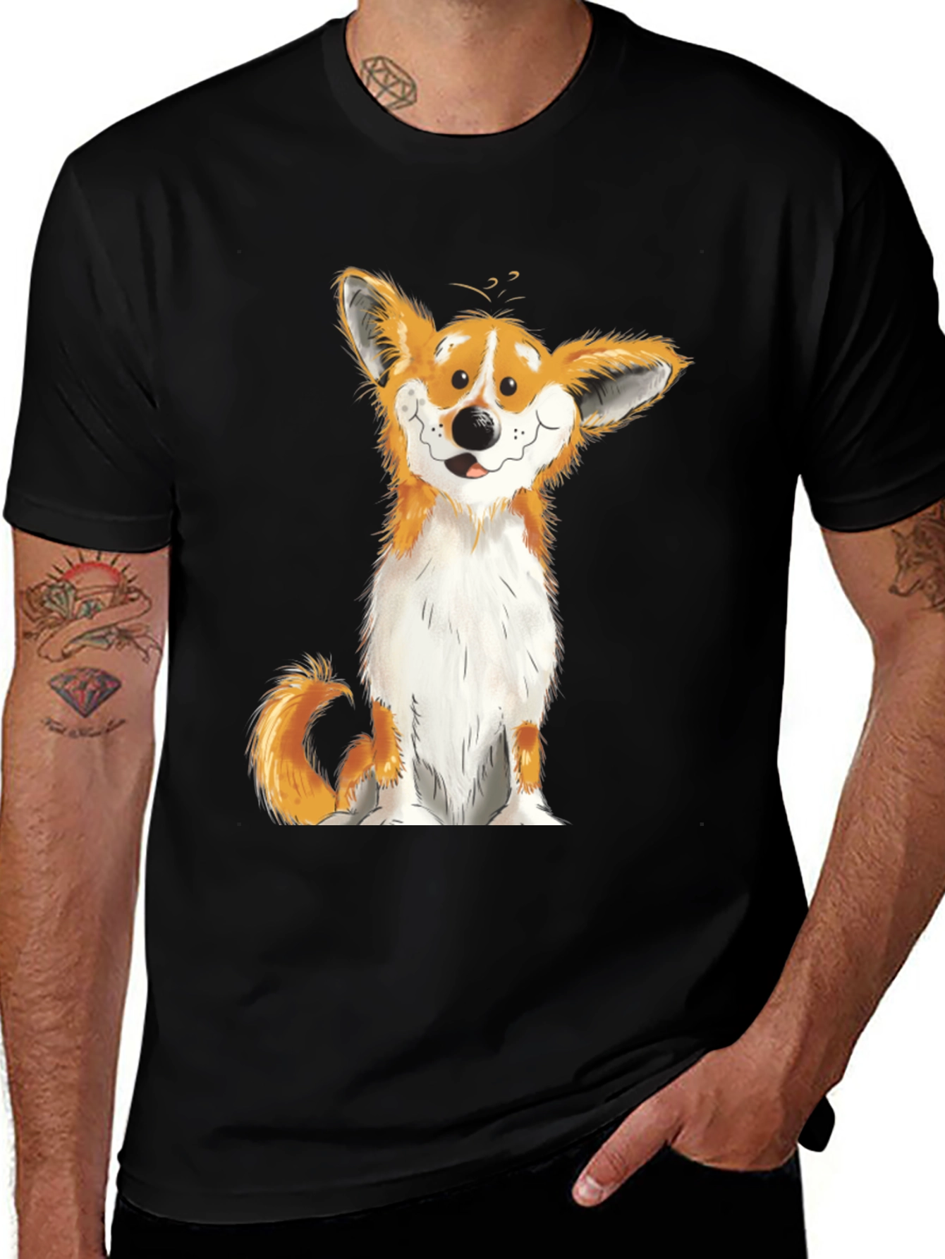 Variant 3 of Corgi Cartoon Graphic T-Shirt
