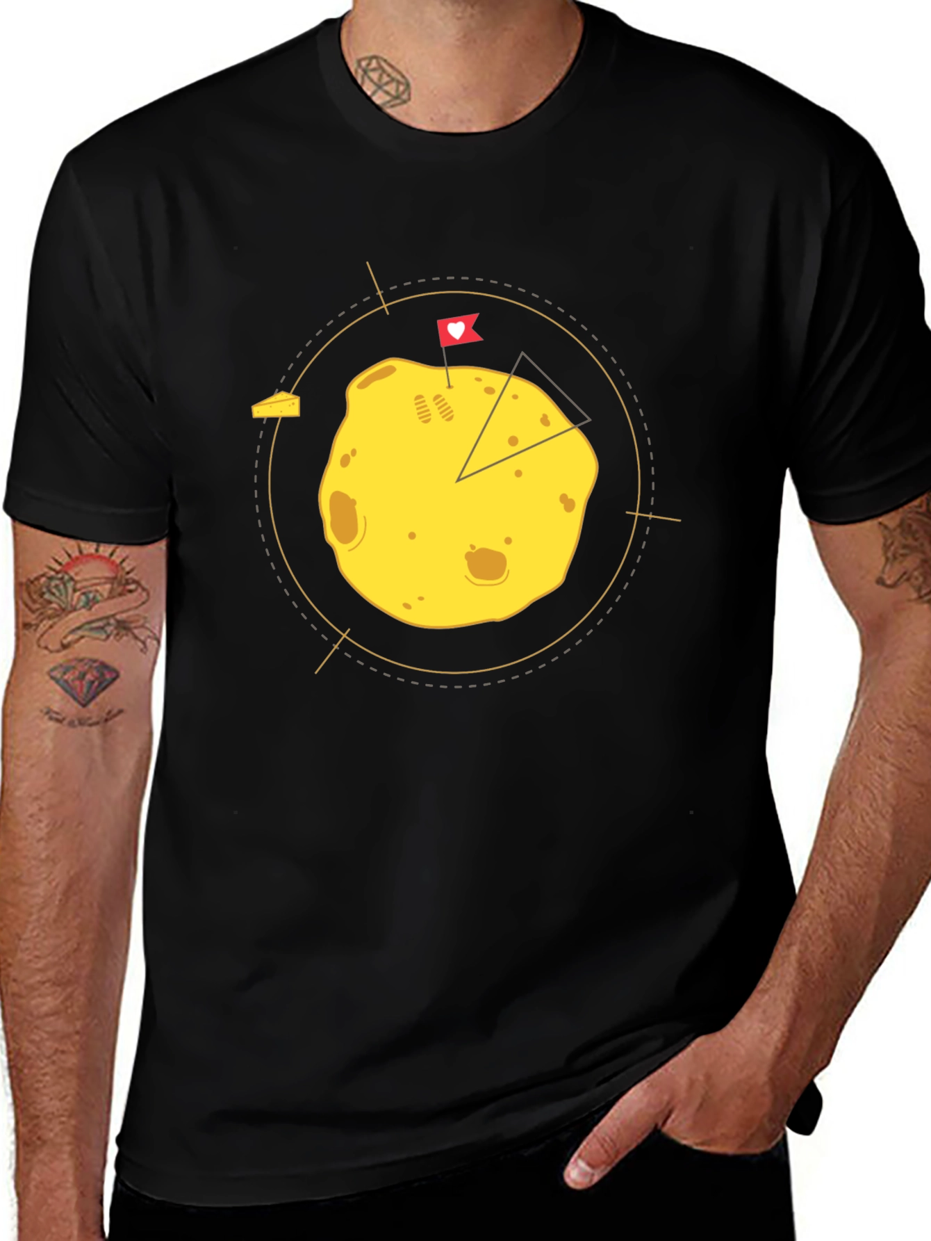 Variant 29 of Humorous Cheese Lover's Graphic Tee - Black