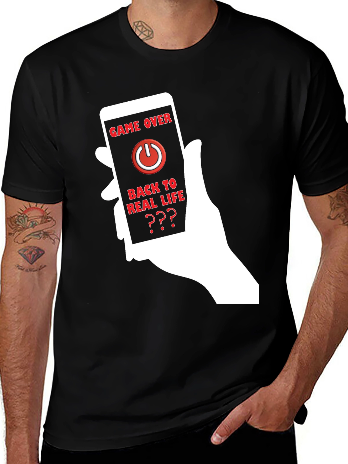 Game Over Back to Real Life Graphic T-Shirt