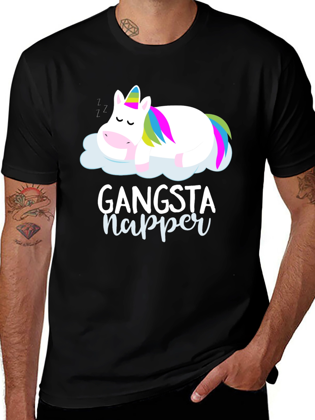Variant 9 of Gangsta Napper Unicorn Graphic T-Shirt