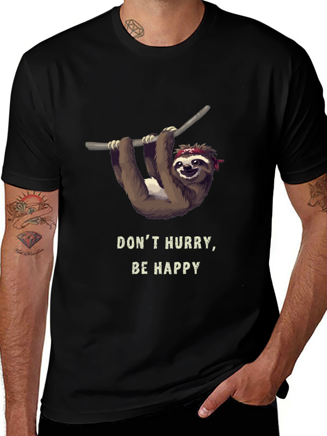Variant 13 of Don't Hurry, Be Happy Sloth T-Shirt