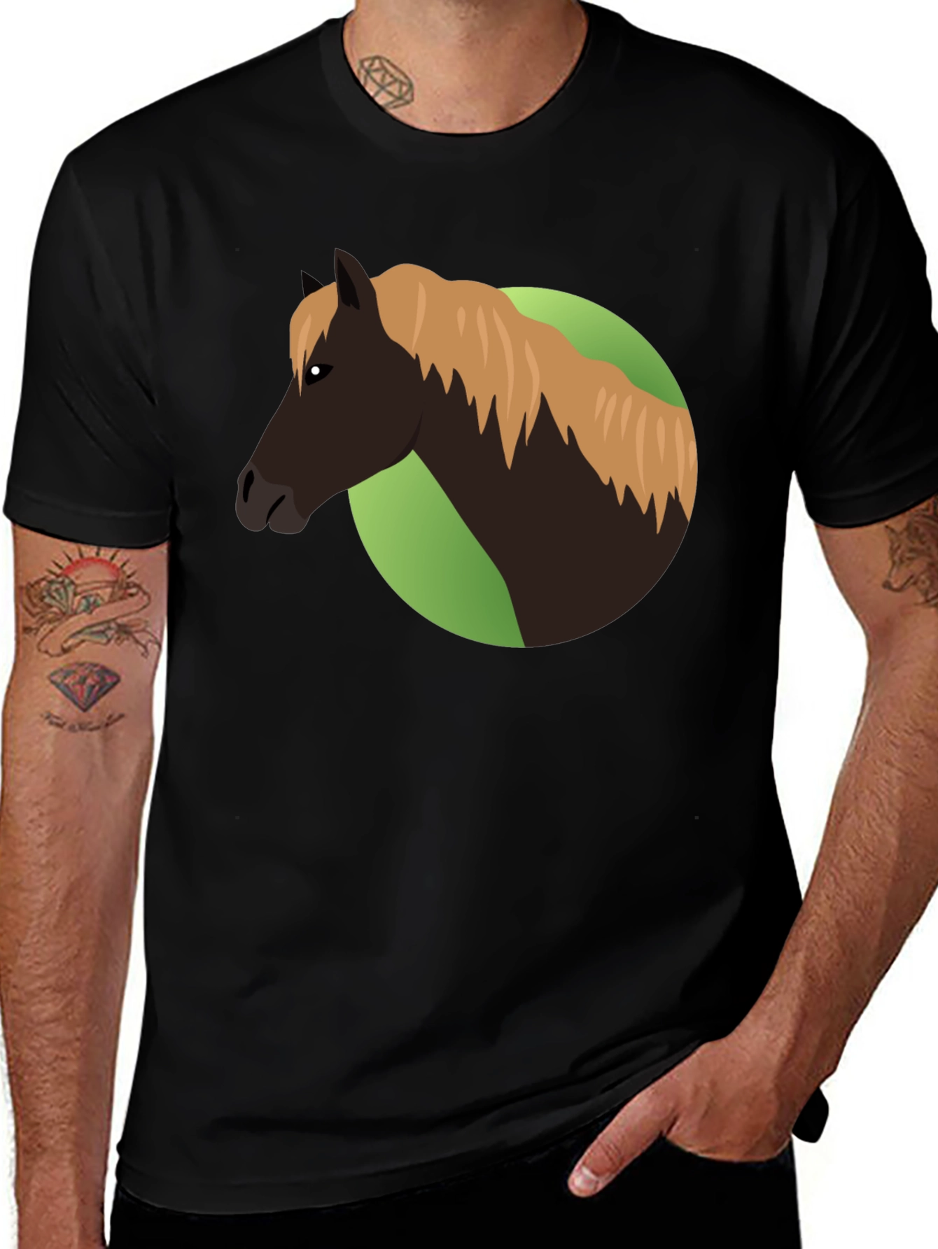 Variant 19 of Horse Graphic T-Shirt - Stylish & Comfortable Black Tee