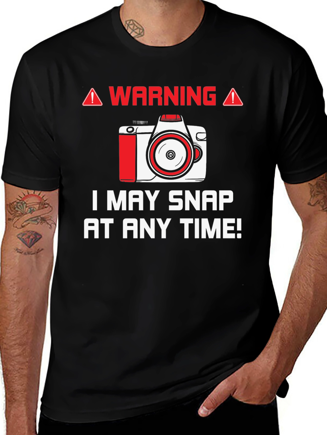 Variant 19 of Warning May Snap Camera Graphic Tee