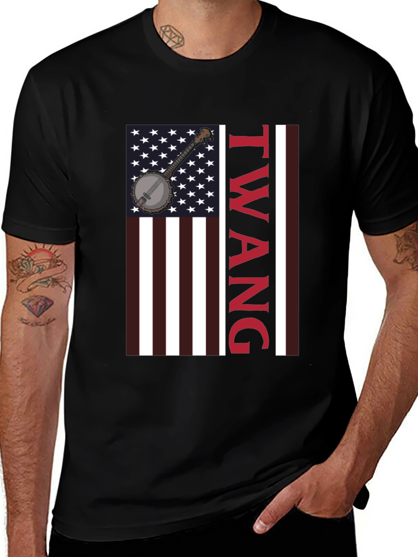 Variant 10 of Banjo Twang Flag Graphic Tee