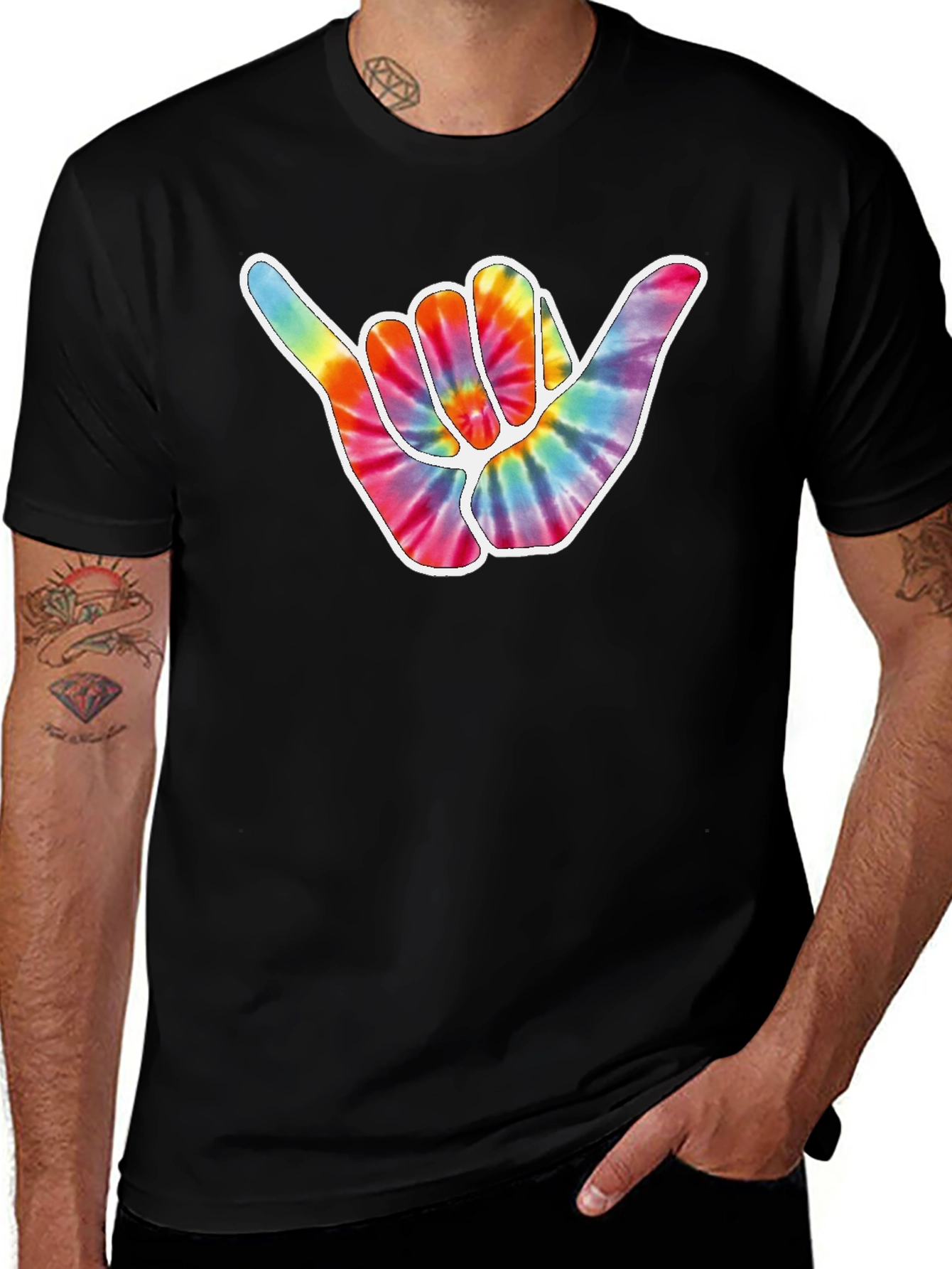 Variant 30 of Tie Dye Shaka Hand Gesture T-Shirt