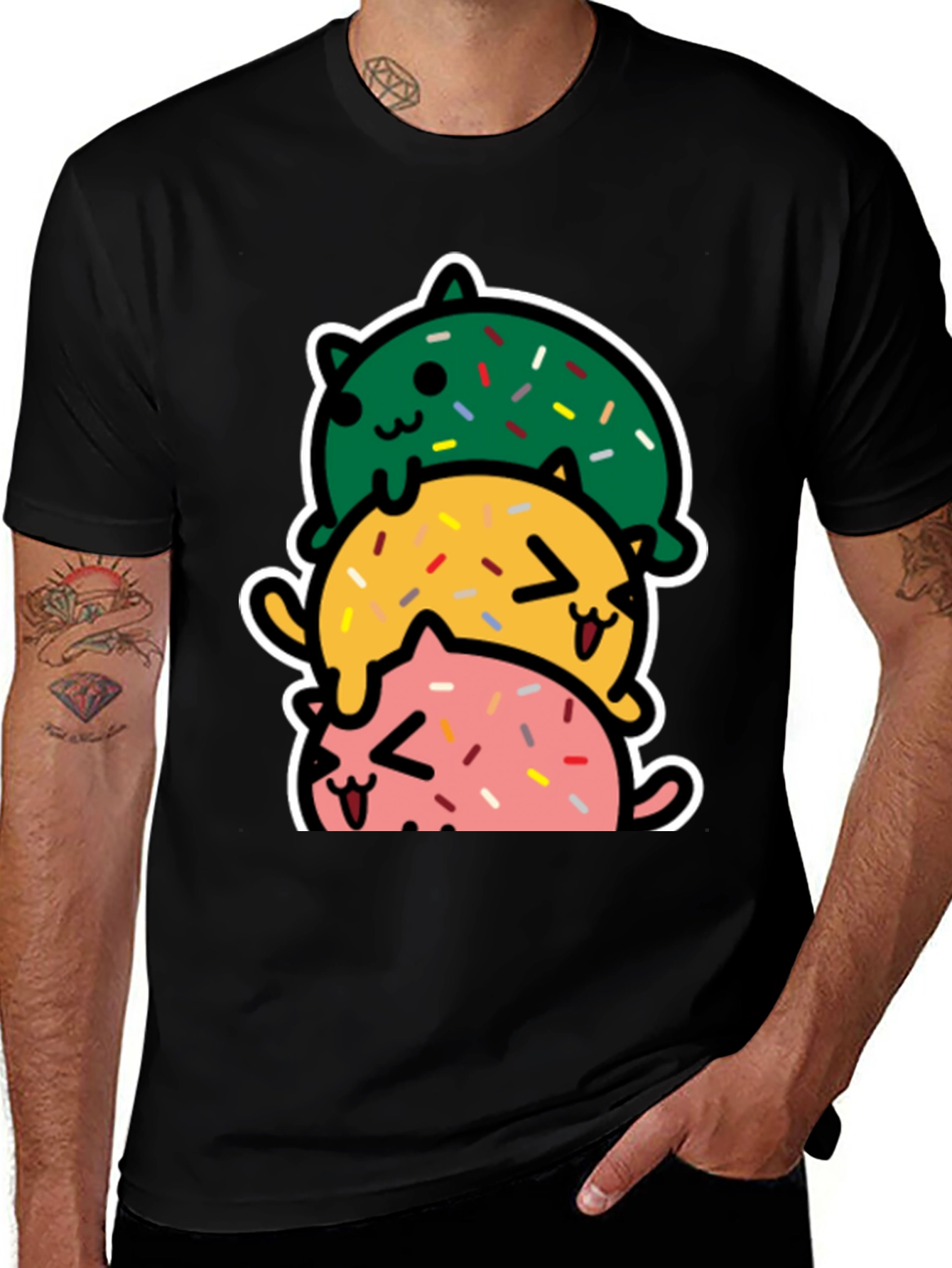 Variant 29 of Cute Stacked Cats Donut T-Shirt