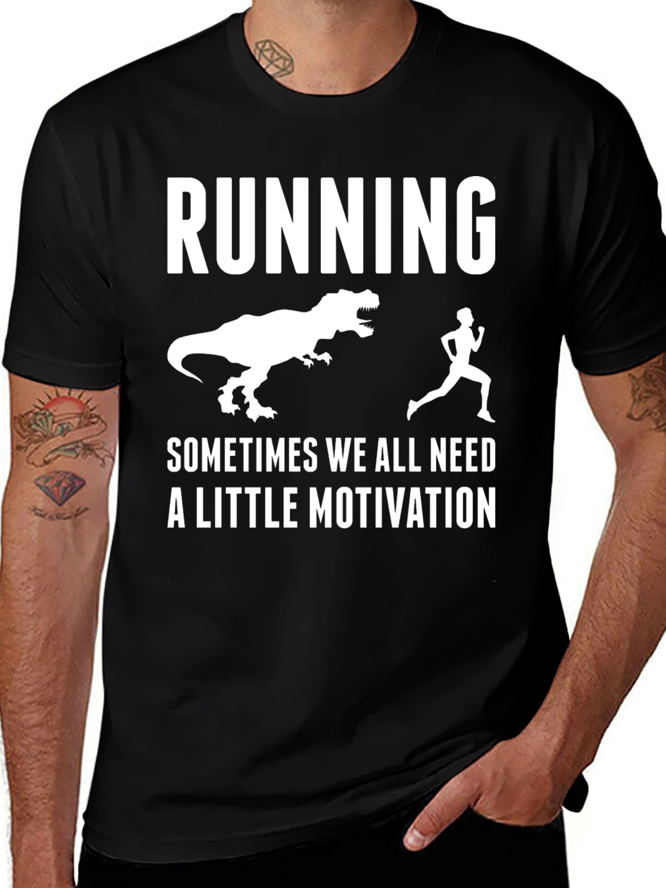 Variant 24 of Funny Running Dinosaur Motivation T-Shirt