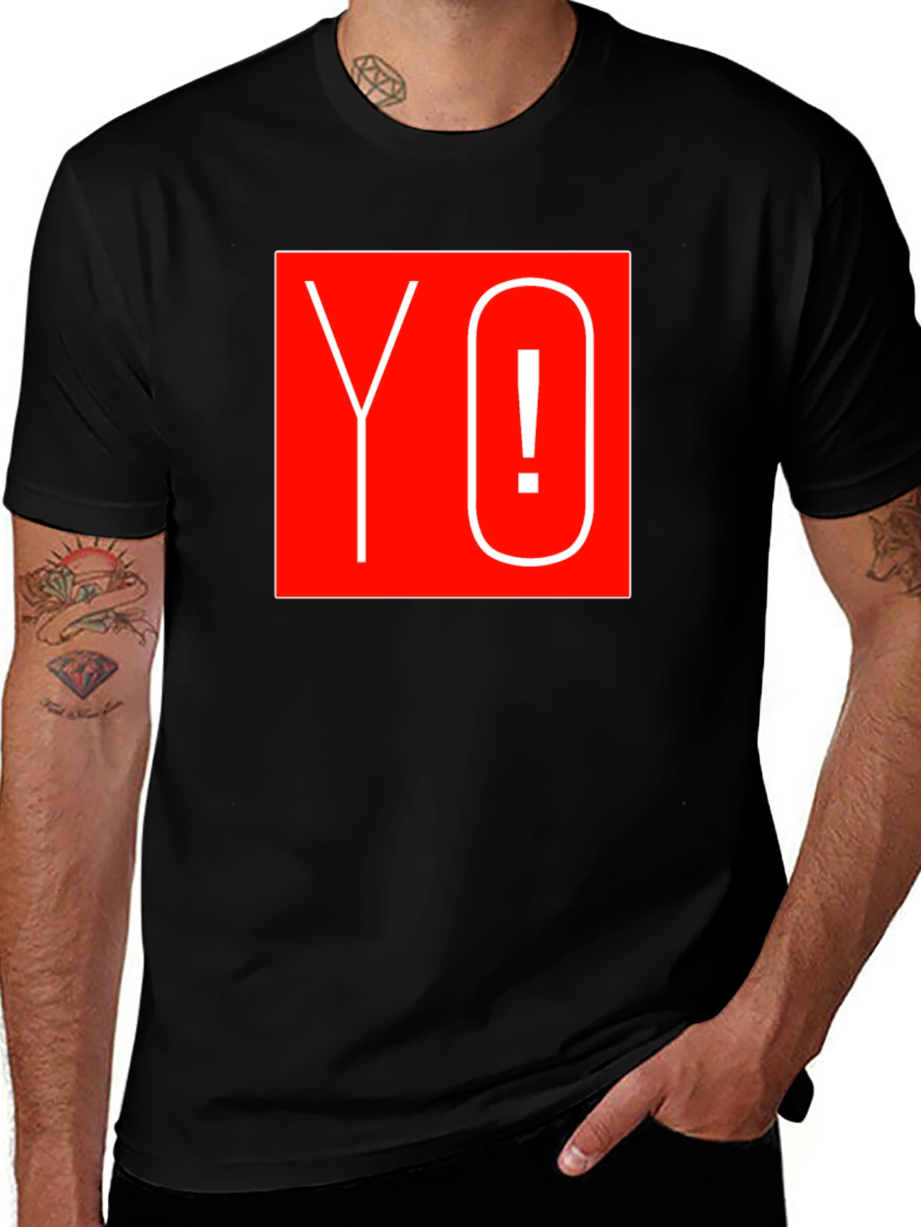 Variant 18 of Yo! Graphic Tee - Bold Red Square Design