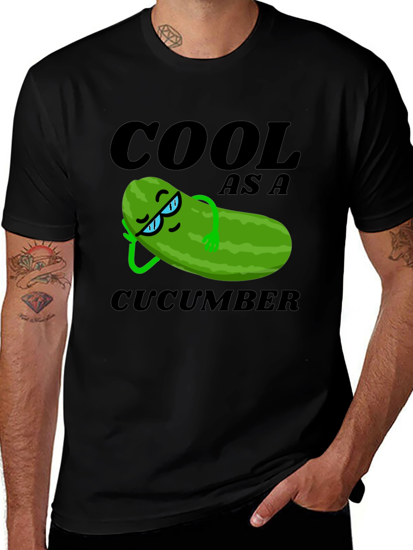 Variant 5 of Cool as a Cucumber Graphic T-Shirt - Relaxed Fit