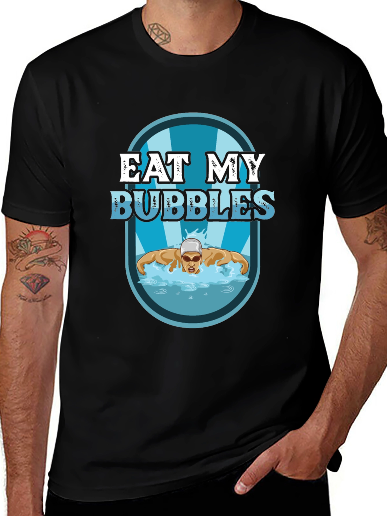 Variant 29 of Eat My Bubbles Swimmer Graphic T-Shirt