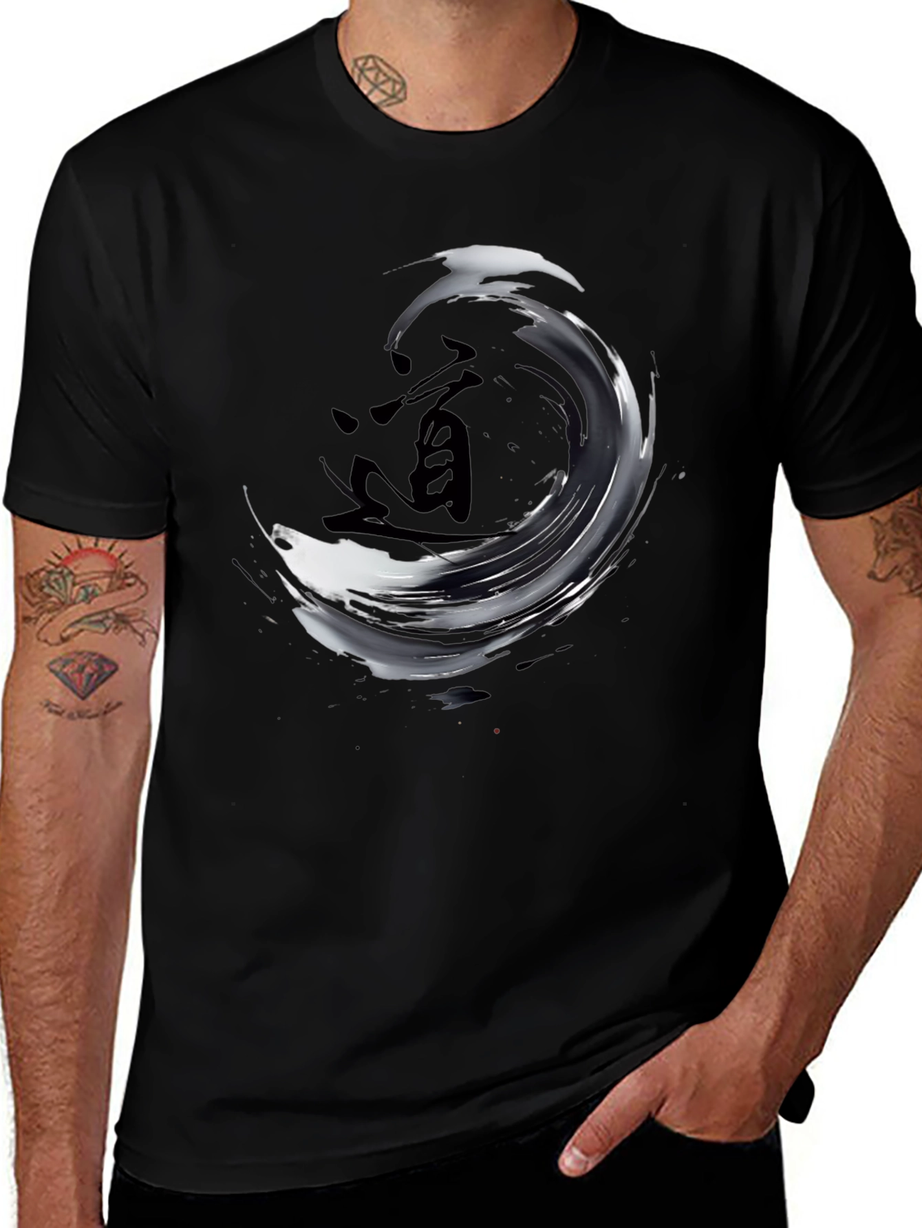 Variant 20 of Zen Wave Graphic Tee - Black