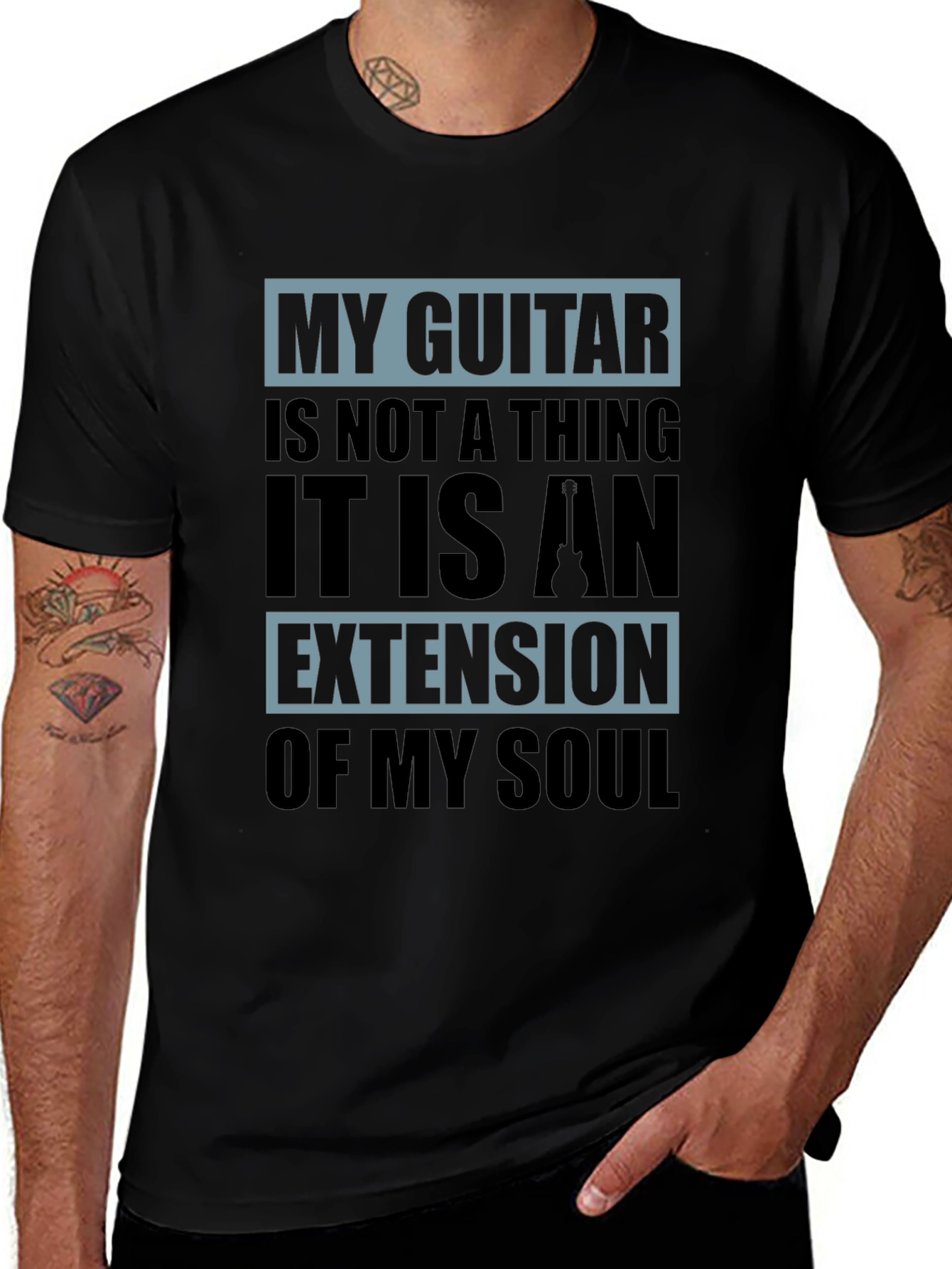 Variant 5 of My Guitar Is My Soul T-Shirt - Black