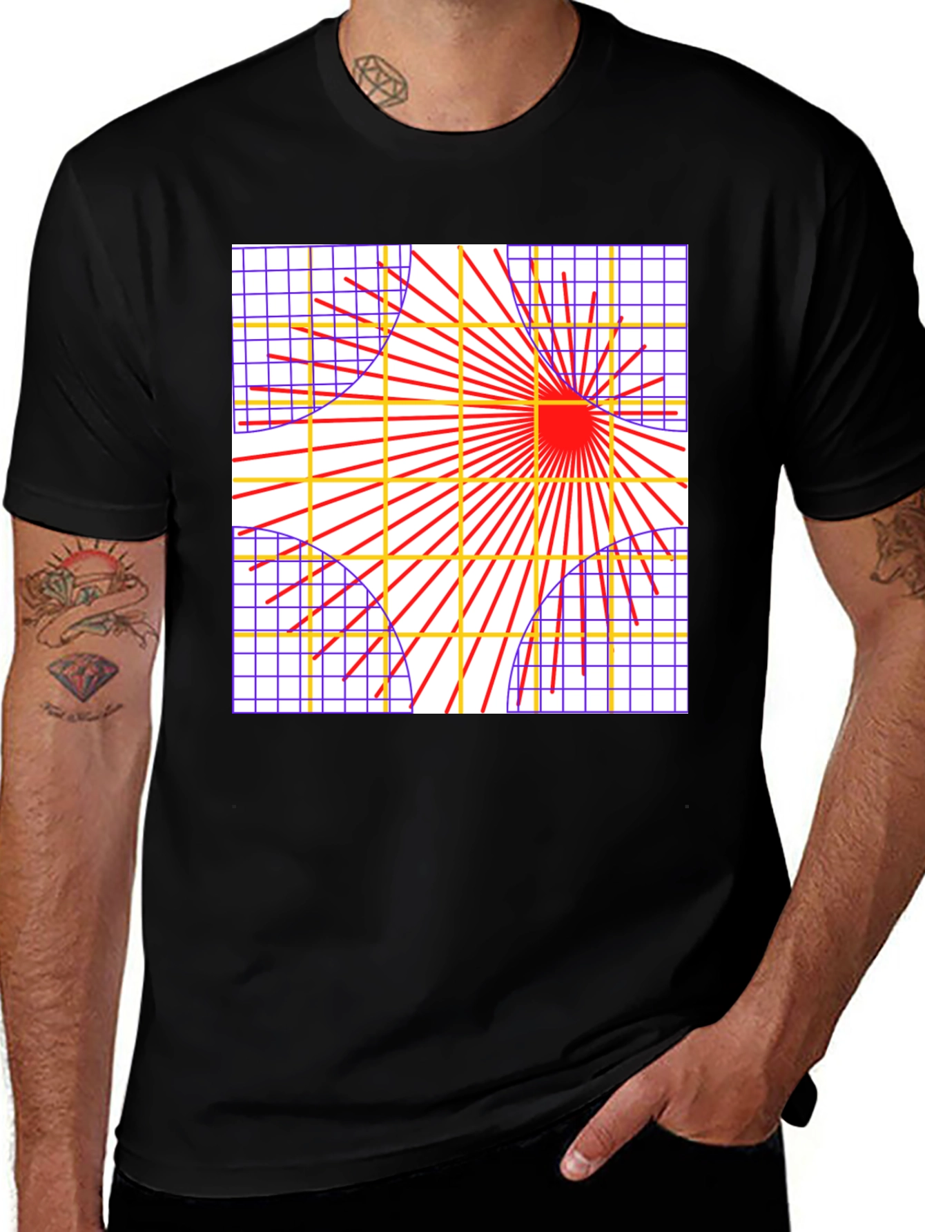 Variant 13 of Geometric Grid Graphic Tee