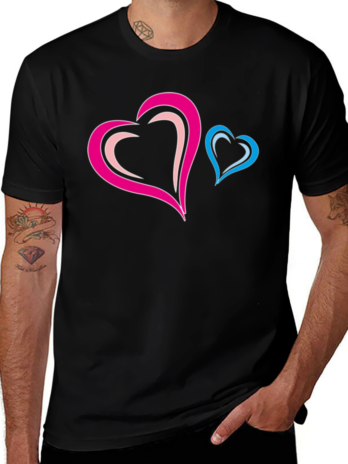 Variant 27 of Stylish Black T-Shirt with Heart Design