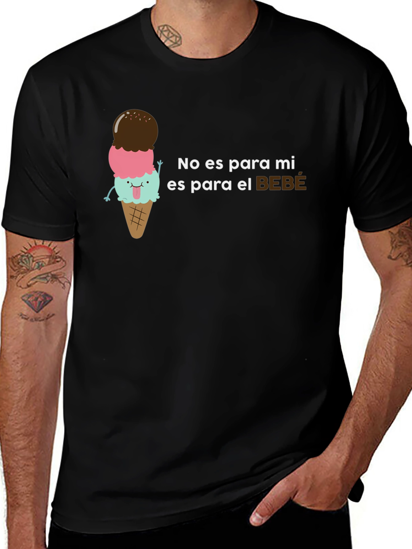 Variant 25 of Cute Ice Cream 'No es para mi' Baby T-Shirt