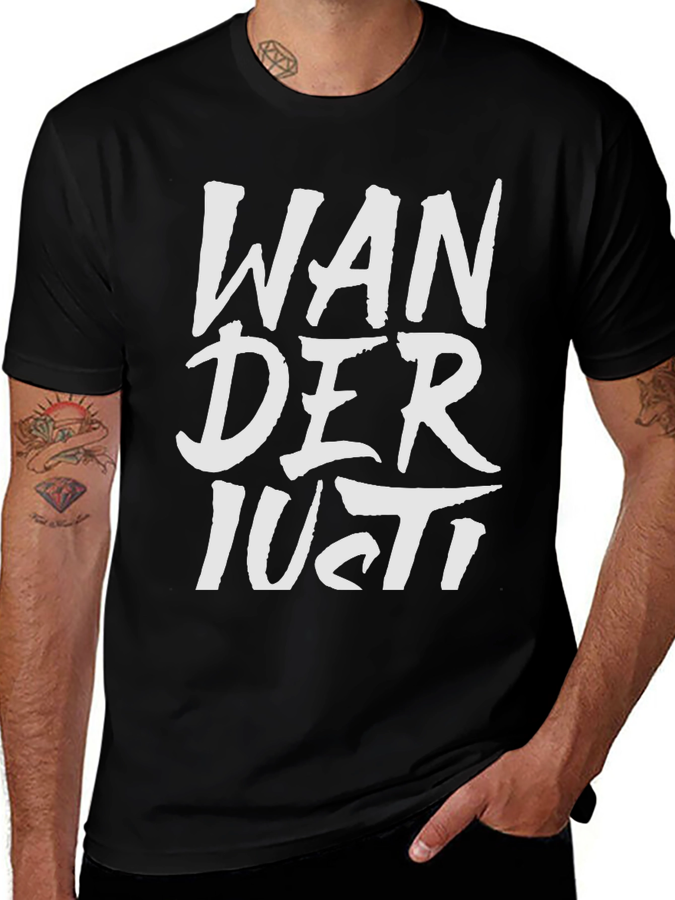 Variant 19 of Wanderlust Graphic Tee - Black Cotton T-Shirt