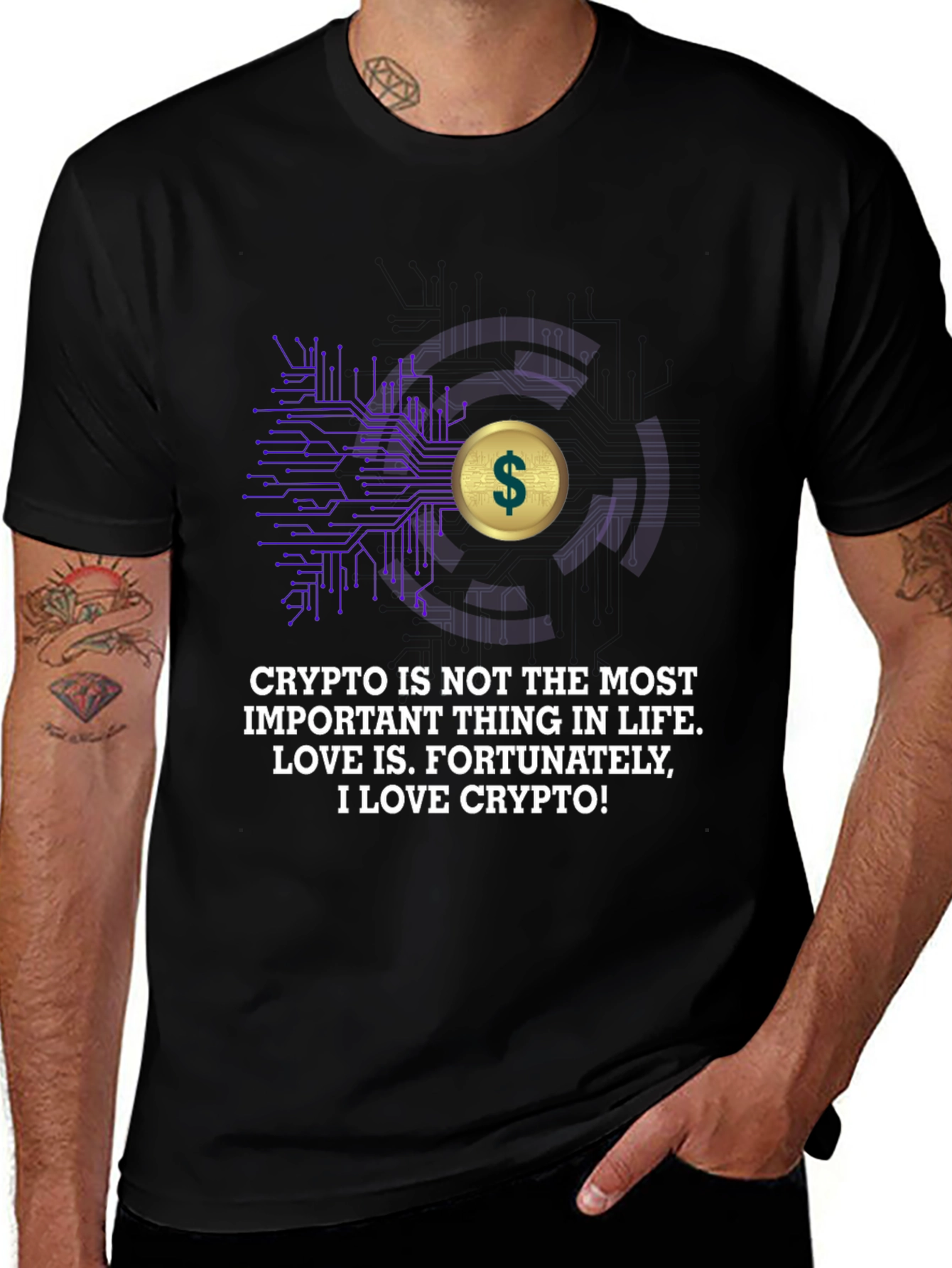 Variant 22 of Crypto Love T-Shirt - Men's Black Tee