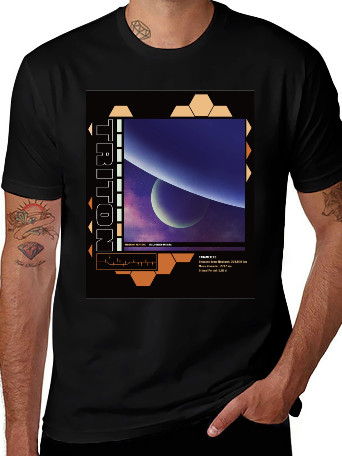 Triton Neptune Moon Graphic T-Shirt