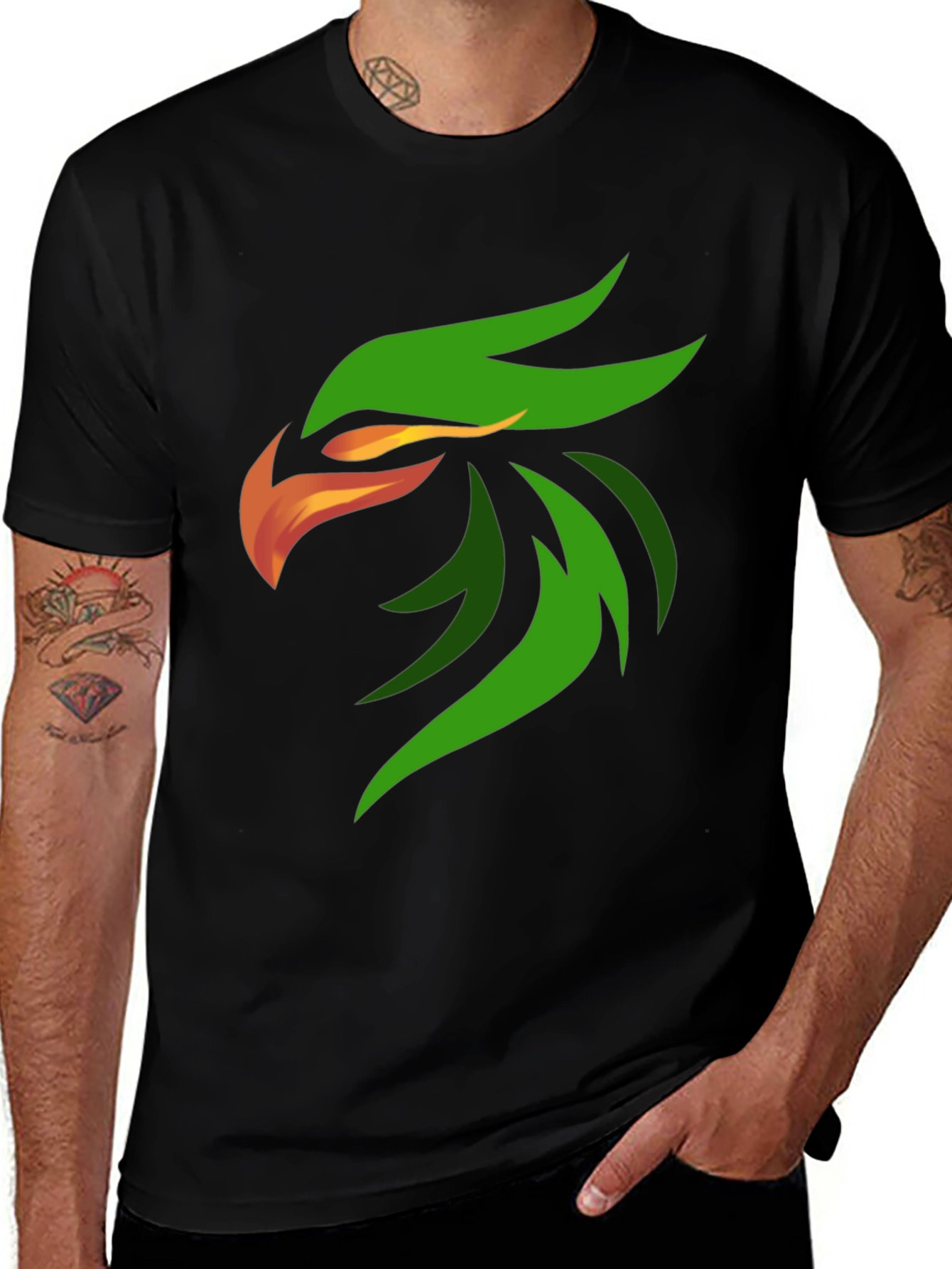 Black Bold Eagle Graphic Black T-Shirt main image