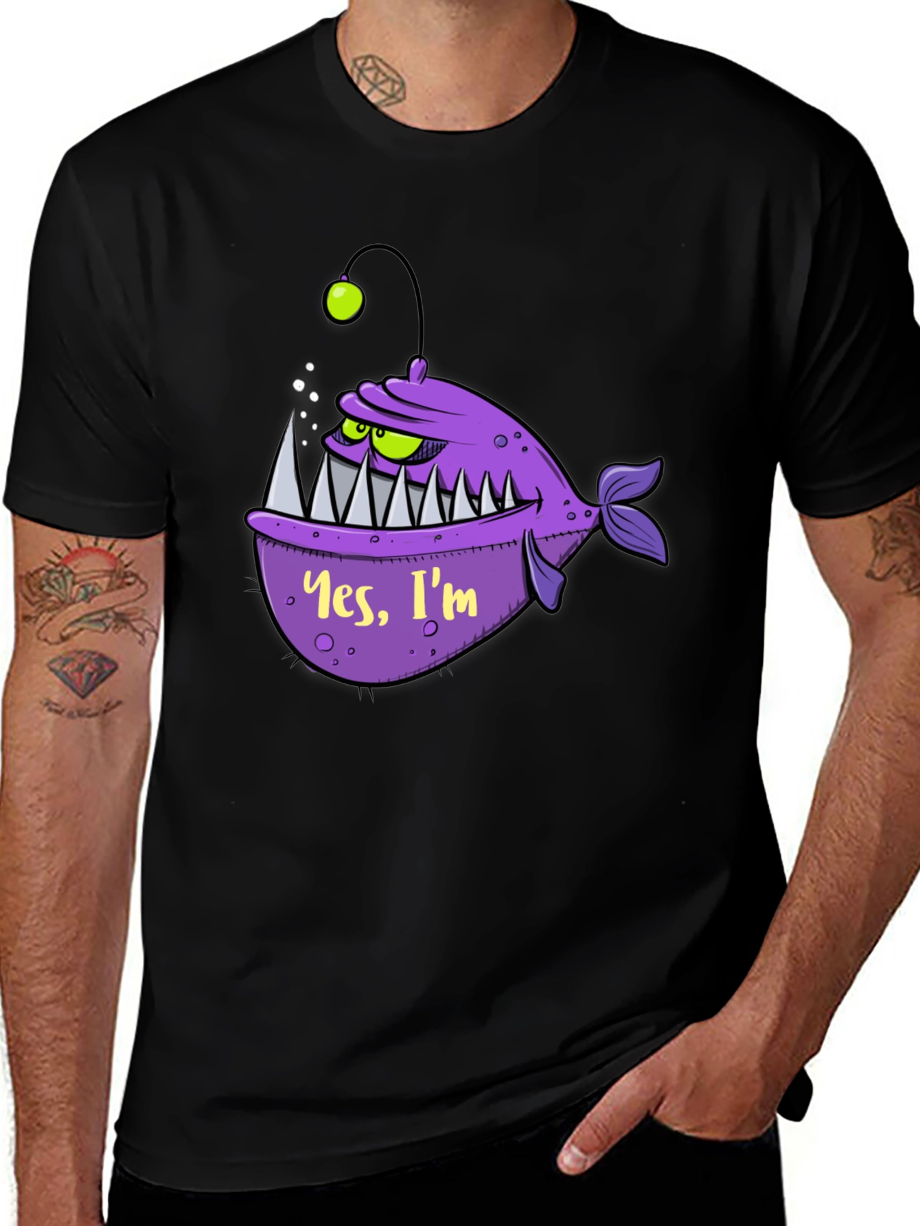 Variant 28 of Angler Fish Graphic Tee - Yes, I'm Scary!