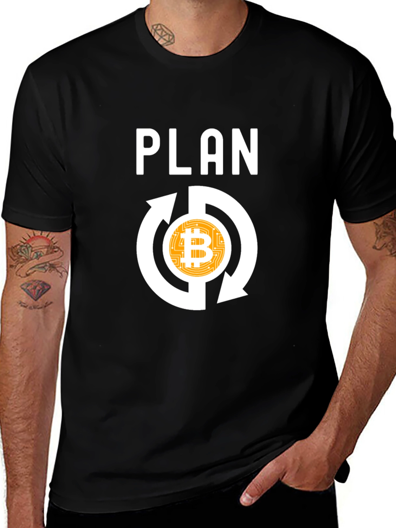 Variant 14 of Bitcoin Plan Cycle Black T-Shirt