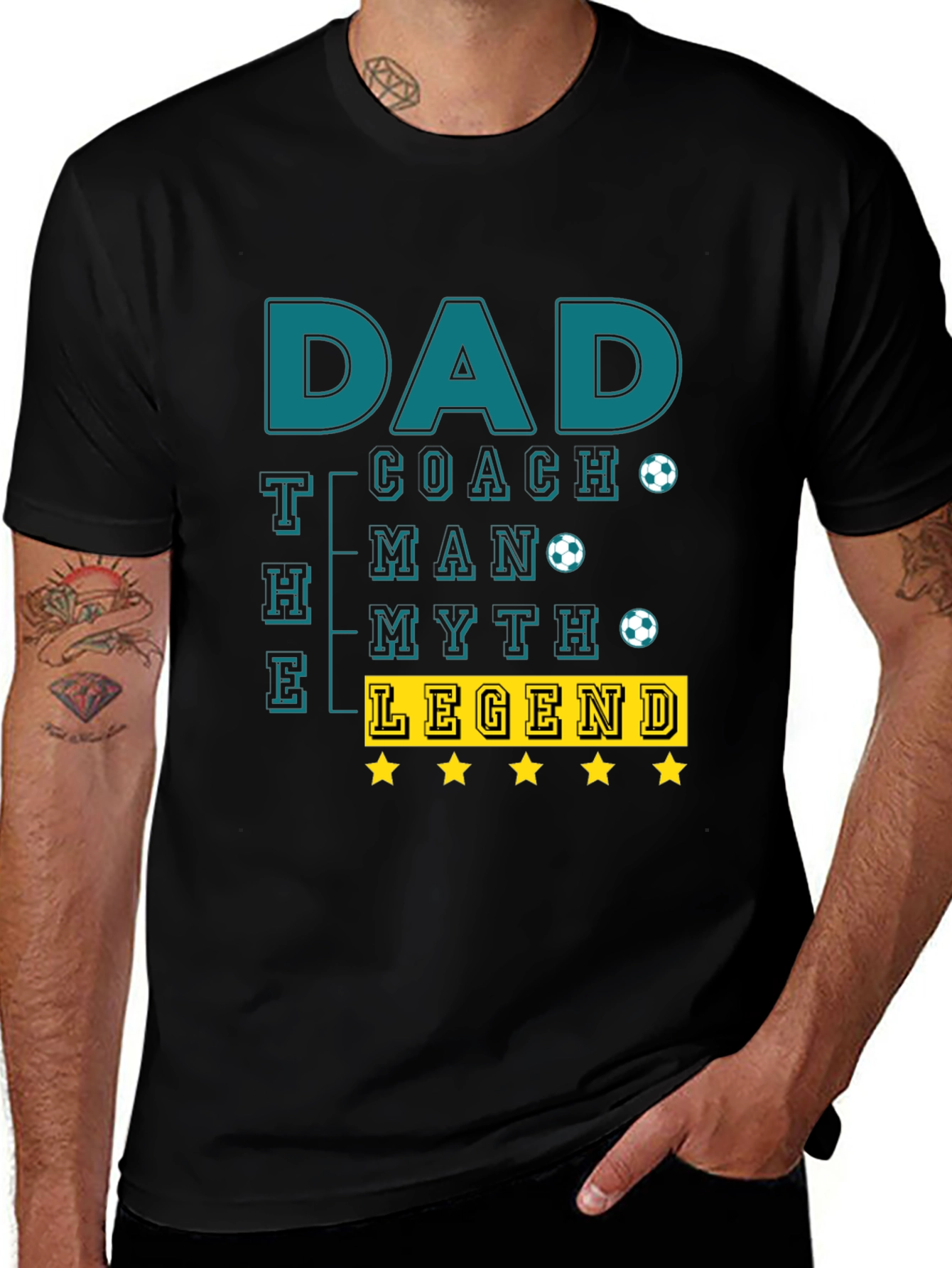 Variant 2 of Dad Coach Man Myth Legend T-Shirt Soccer Father's Day