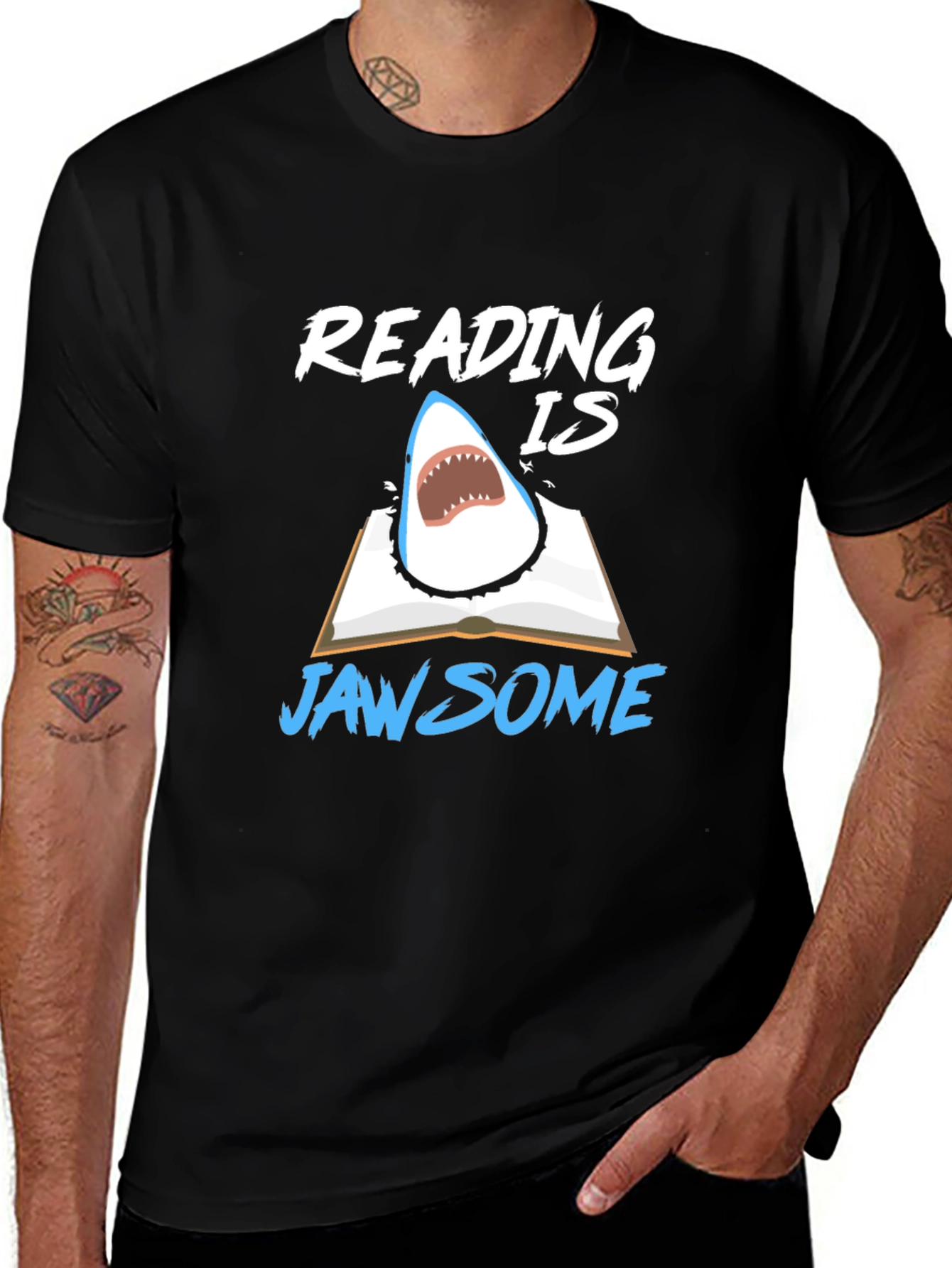 Reading Is Jawsome Shark T-Shirt - Book Lover Tee