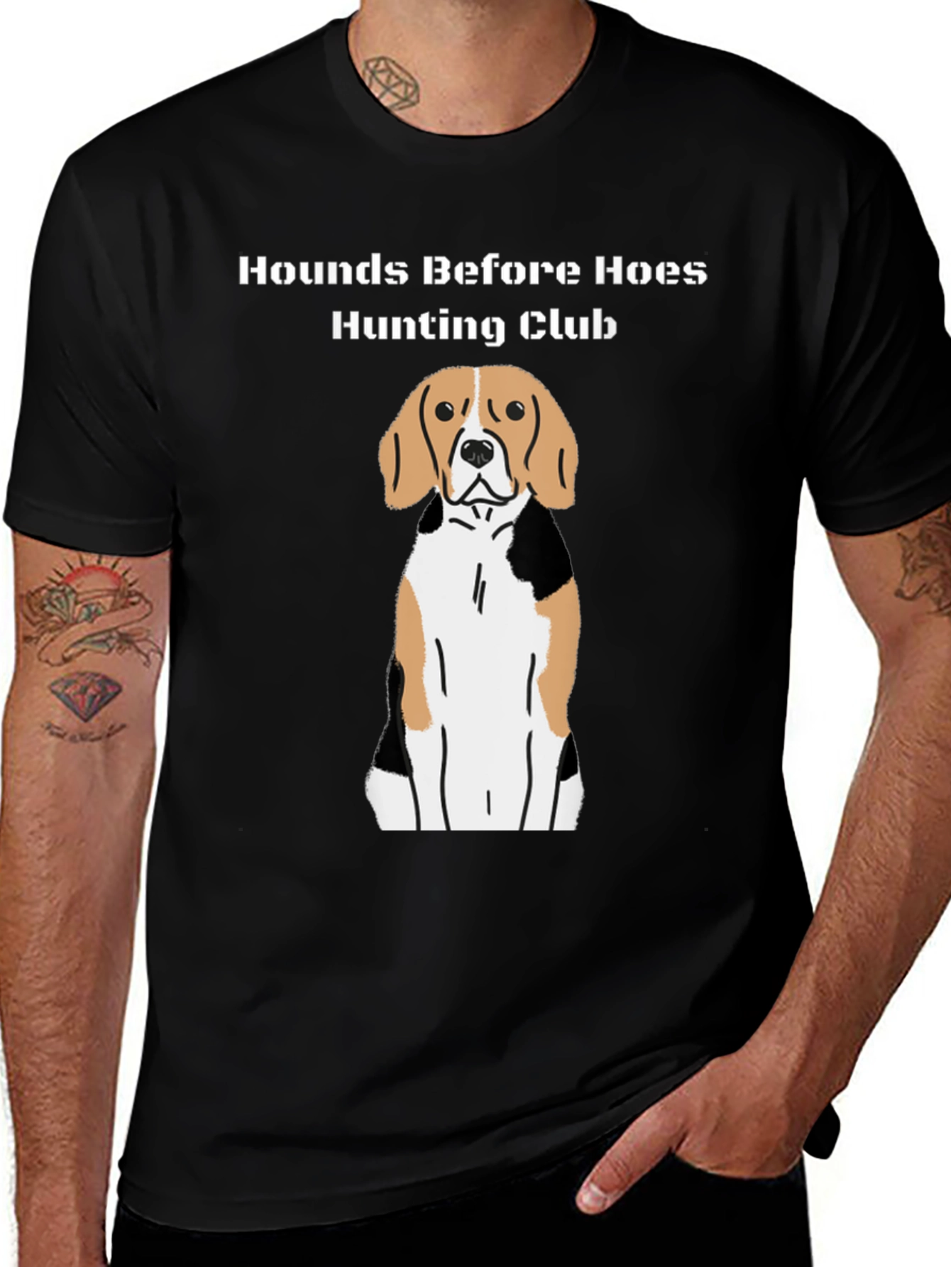 Variant 26 of Hounds Before Hoes Hunting Club Graphic Tee