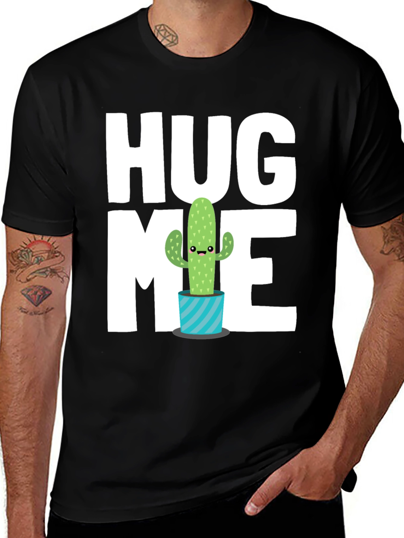 Variant 7 of Hug Me Cactus T-Shirt - Funny Graphic Tee